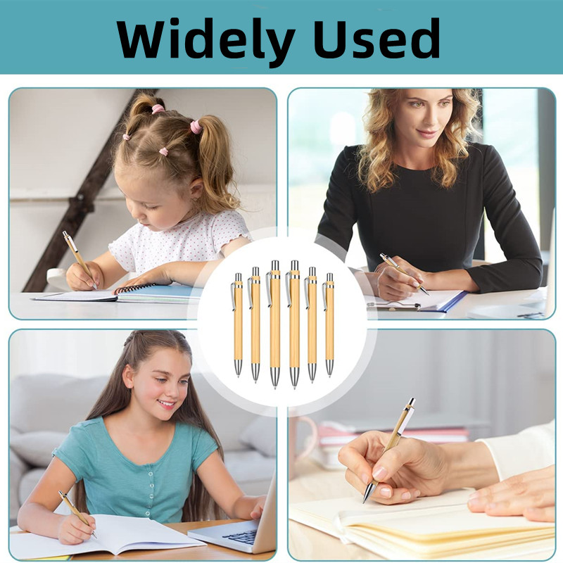 Bamboo Pen Retractable Ballpoint Pen 3