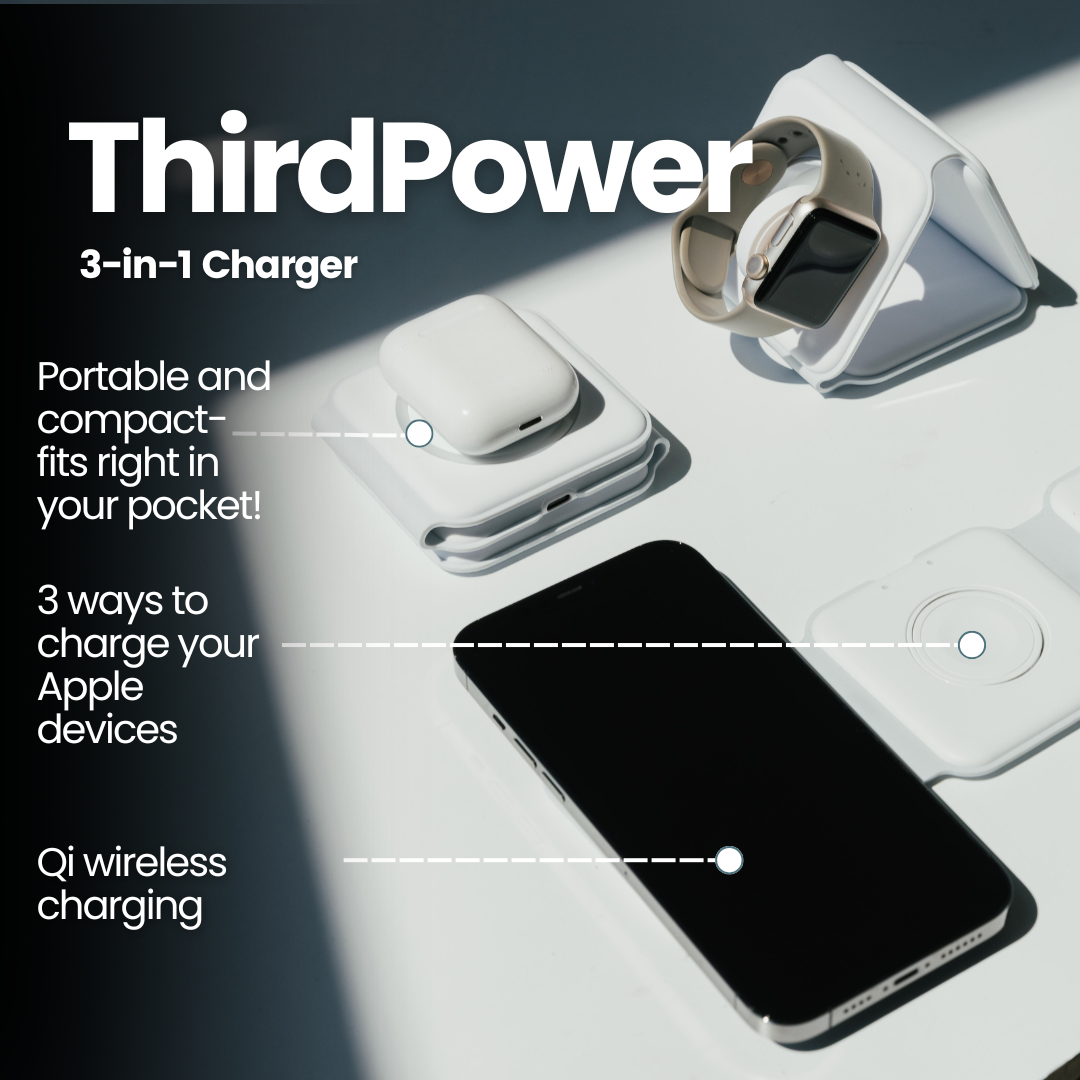 ThirdPower 3-in-1 Foldable Charger White