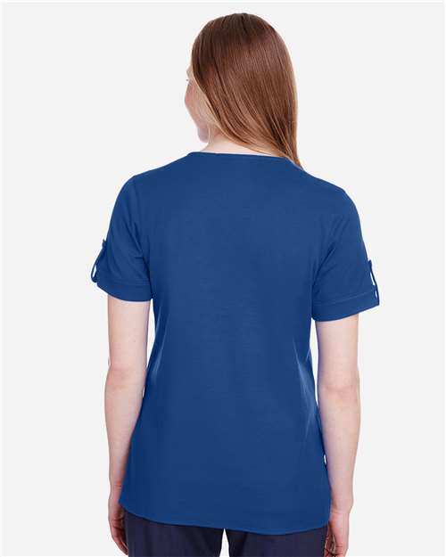 Women's CrownLux Performance® Plaited Rolled Sleeve Shirt - DG20WB 42