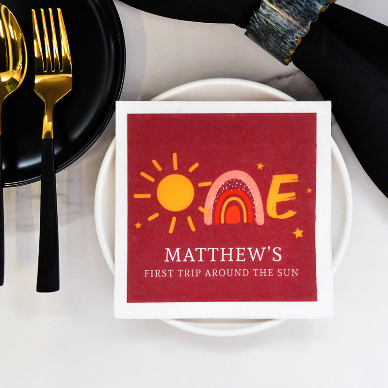 Large Print Full Color Linen-Like Beverage Napkins 37
