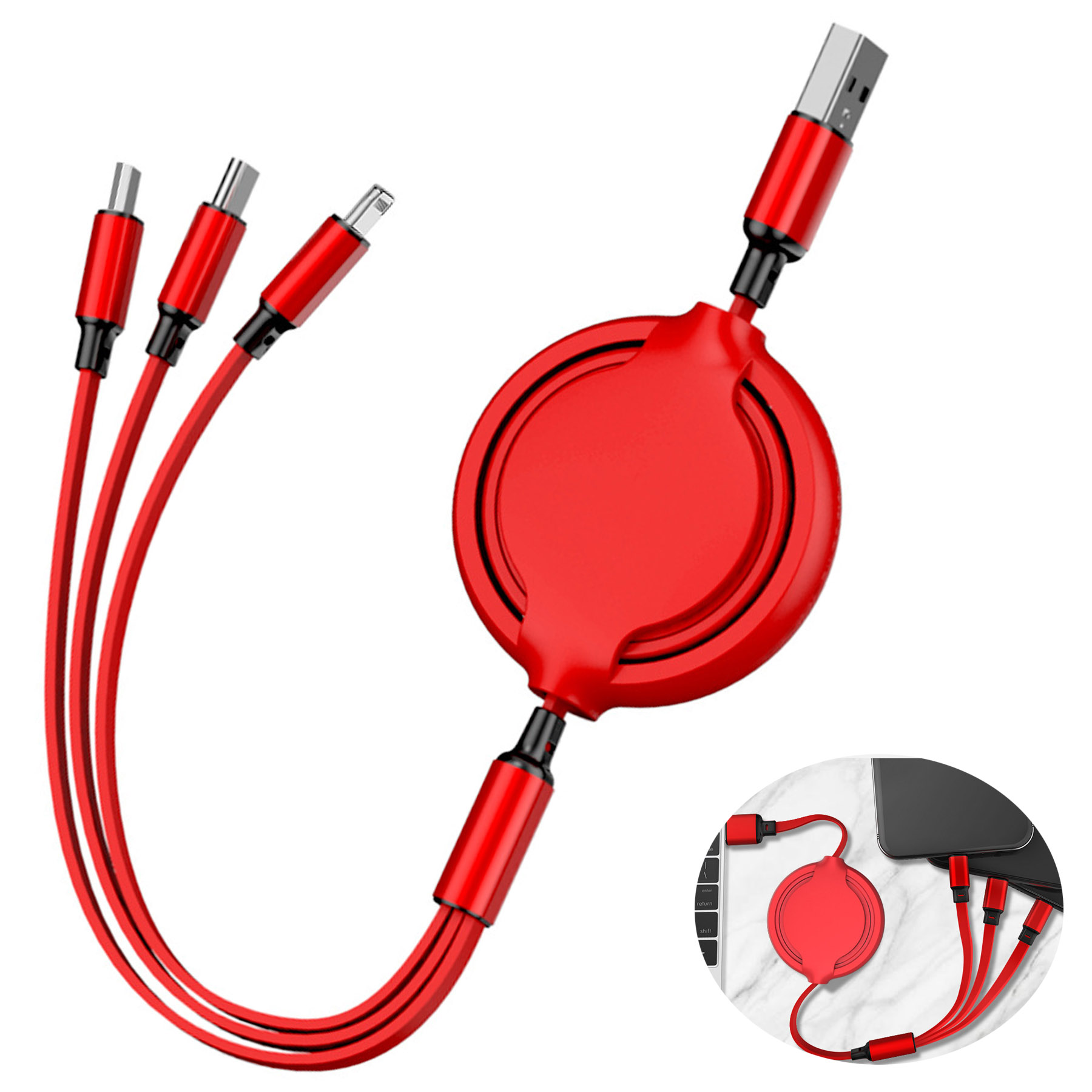 3-in-1 Telescopic USB Fast Charging Cable 2