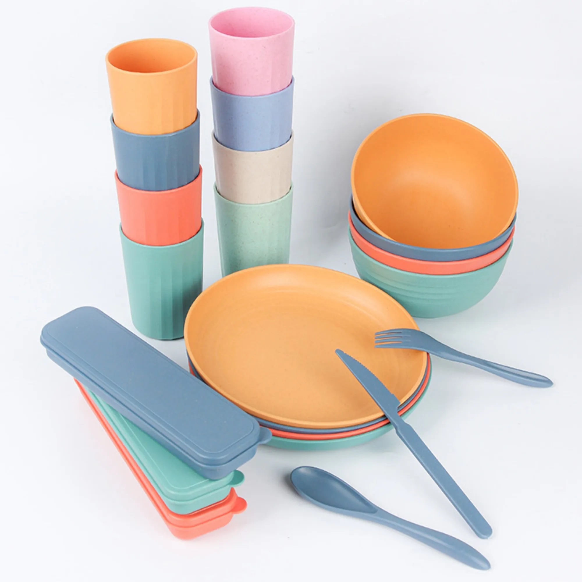 Eco-Friendly Wheat Straw Flatware Set Biodegradable 3