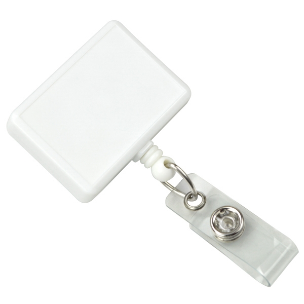 Rectangle Badge Reel w/ Clear Vinyl Strap 4