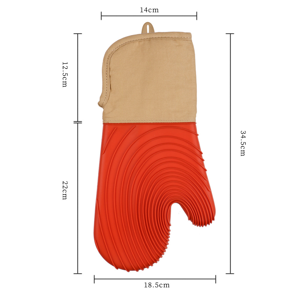 Thick Cotton Non-Slip Waterproof Silicone Insulation Oven Gloves 9