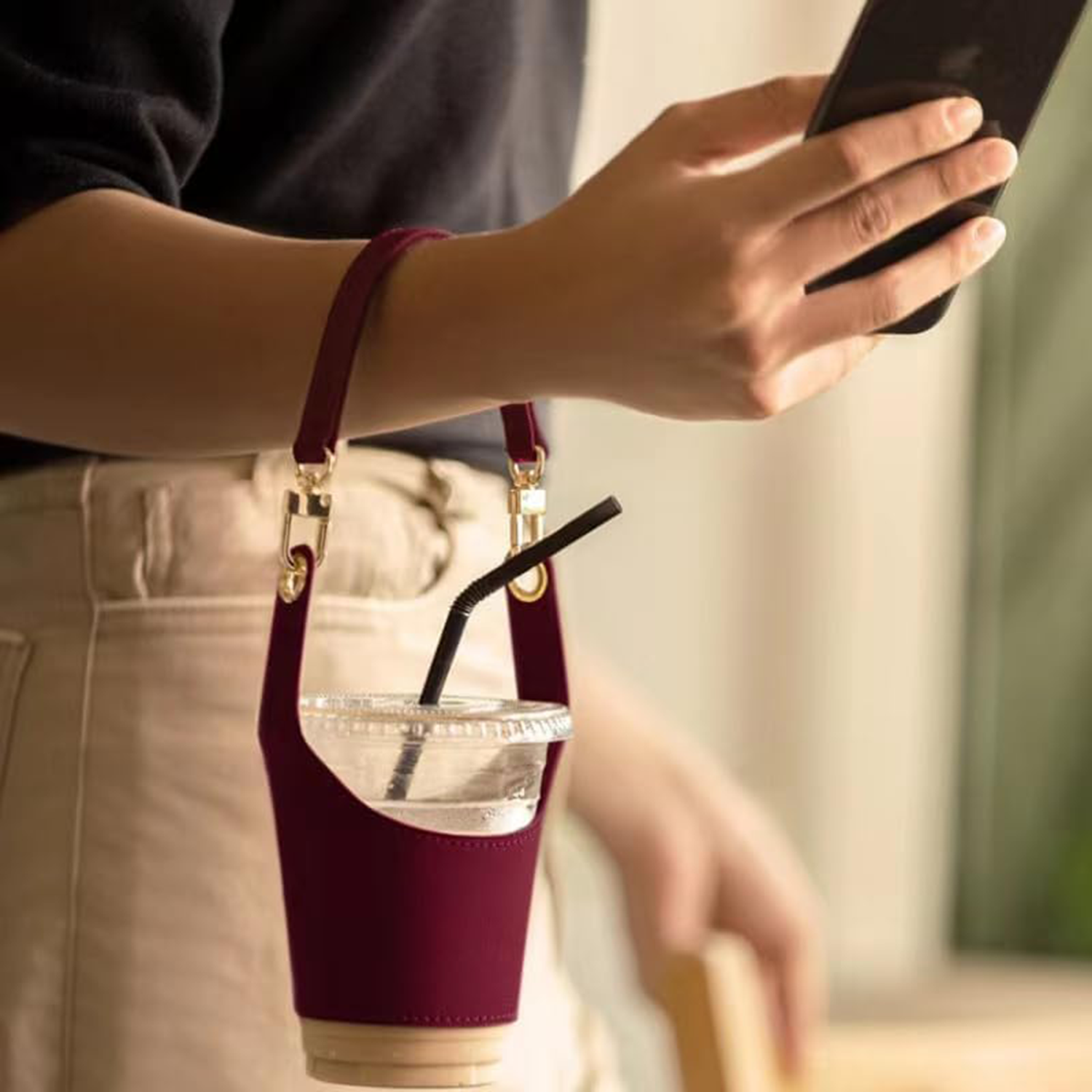 PU Coffee Cup Sleeve Carrier Holder 4