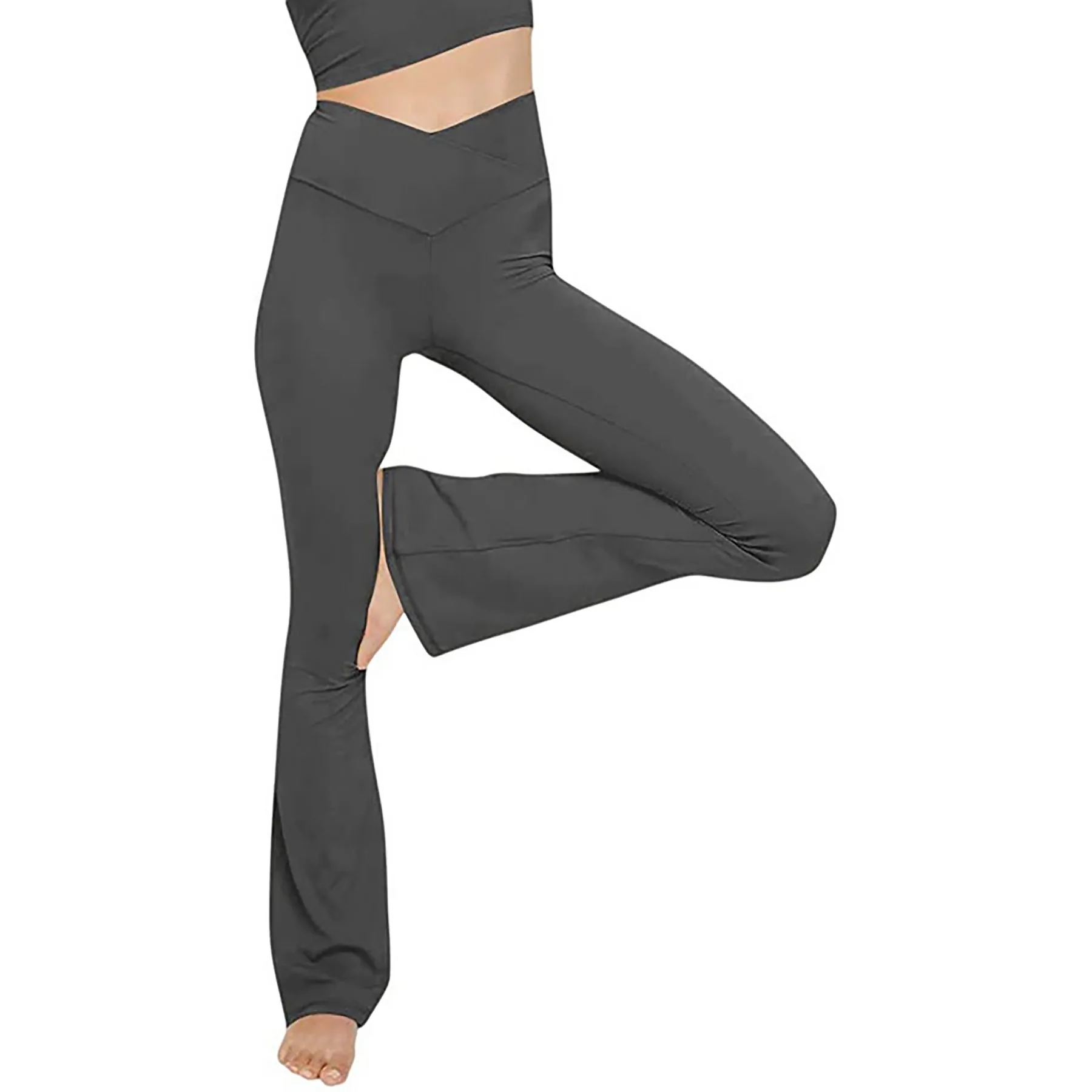 Soft High-waisted Yoga Flare Pants 8
