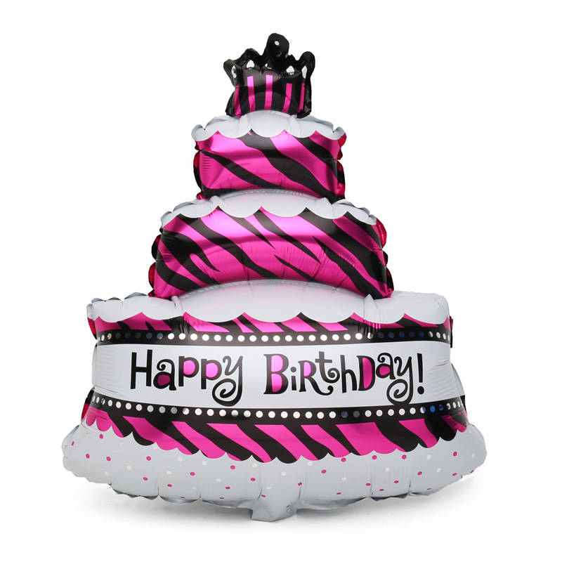 Three Layers Happy Birthday Cake Balloons,Aluminum Foil Ballon Happy Birthday Party Decoration Bal 3