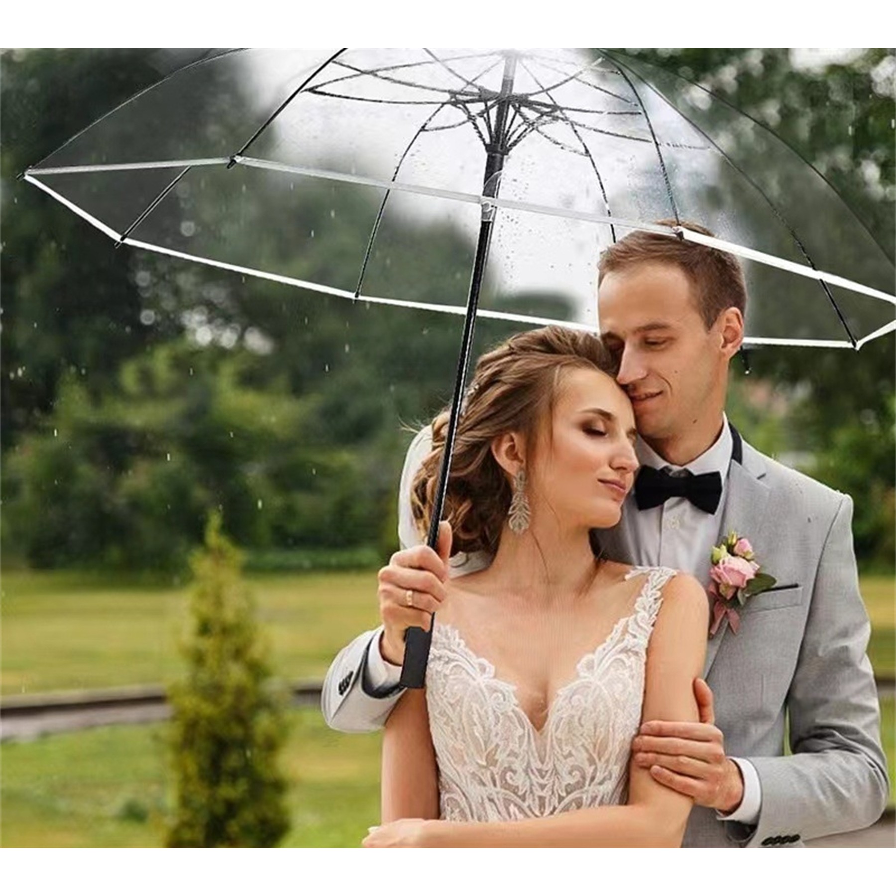 60" Automatic Open Clear Umbrella 4