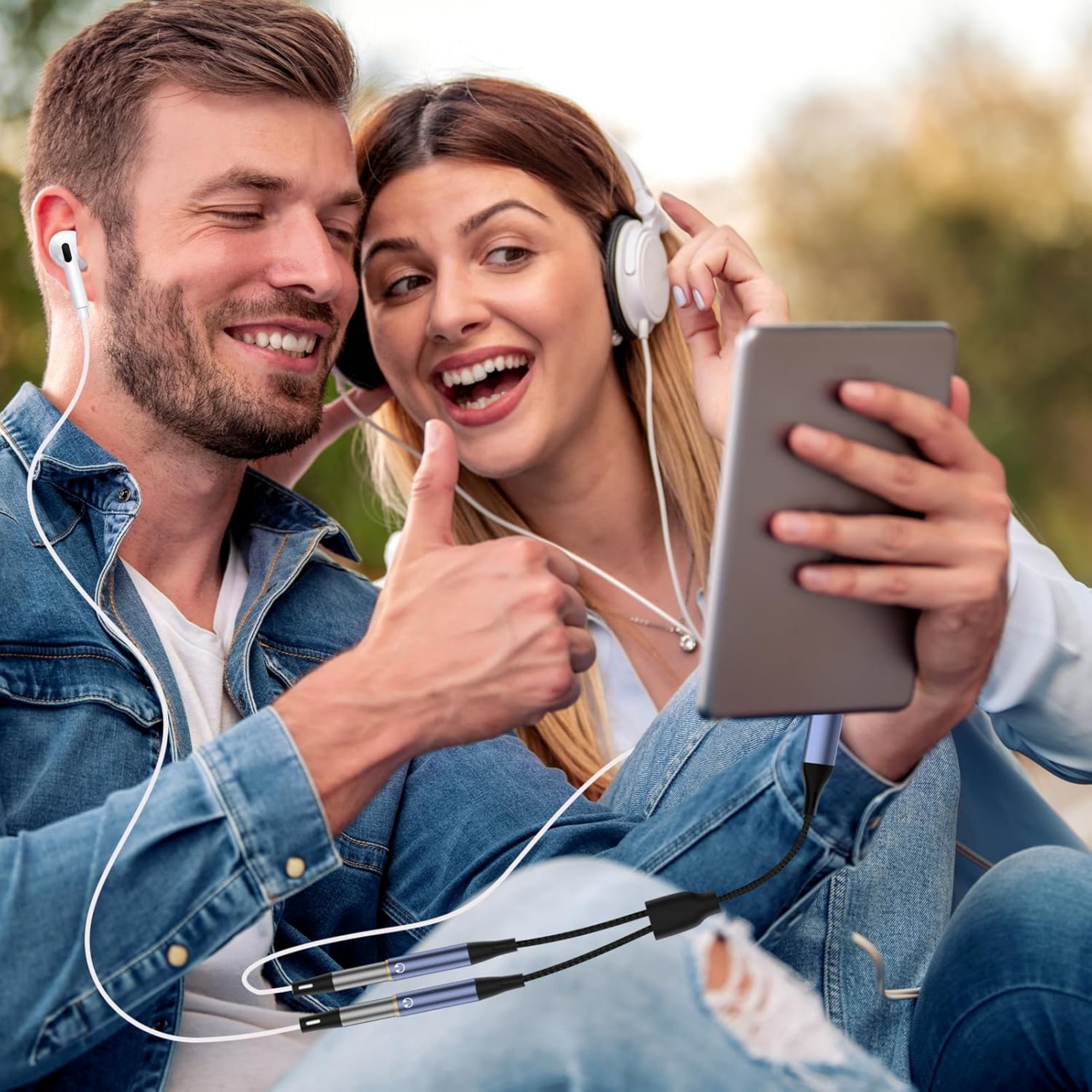USB C To Two 3.5mm Female Audio adapter 3