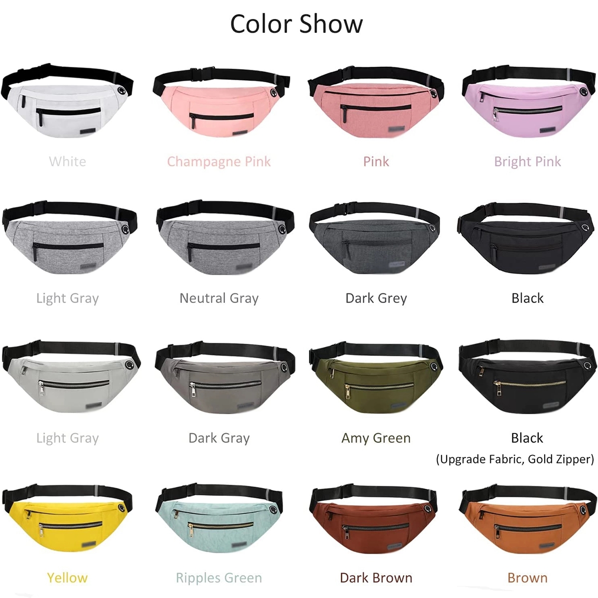Large Crossbody Fanny Pack with 4-Zipper Pockets 2