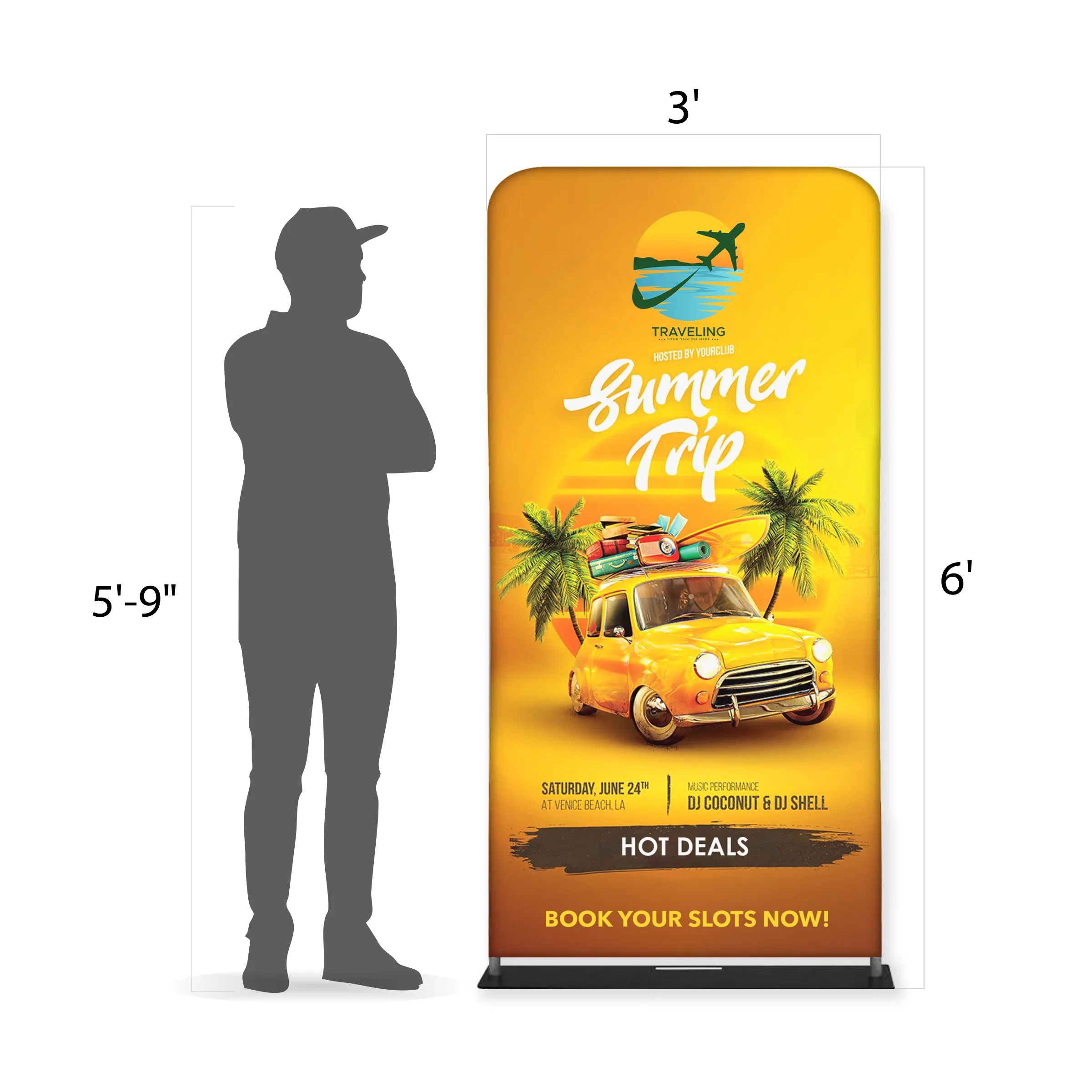 Tube Banner, Double Sided Digitally Printed - 6'x3' 3