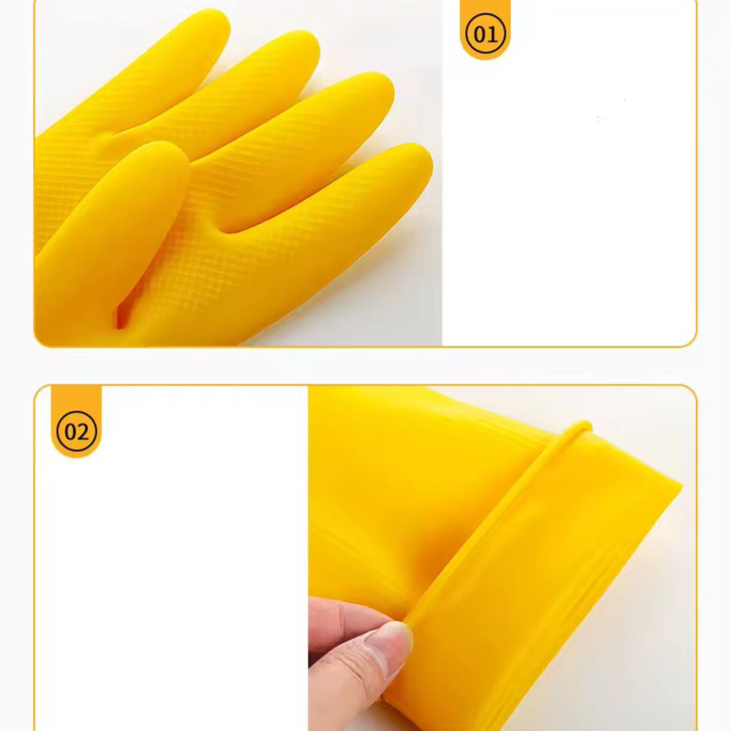 Kitchen Latex Rubber Waterproof Cleaning Gloves 4