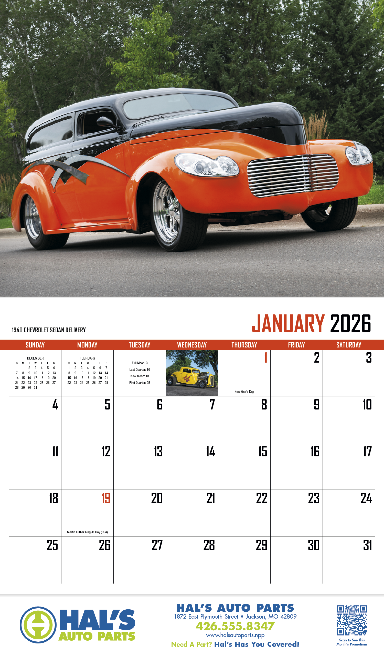 HotLine® Products Street Rod Fever Appointment Calendar - Stapled 13