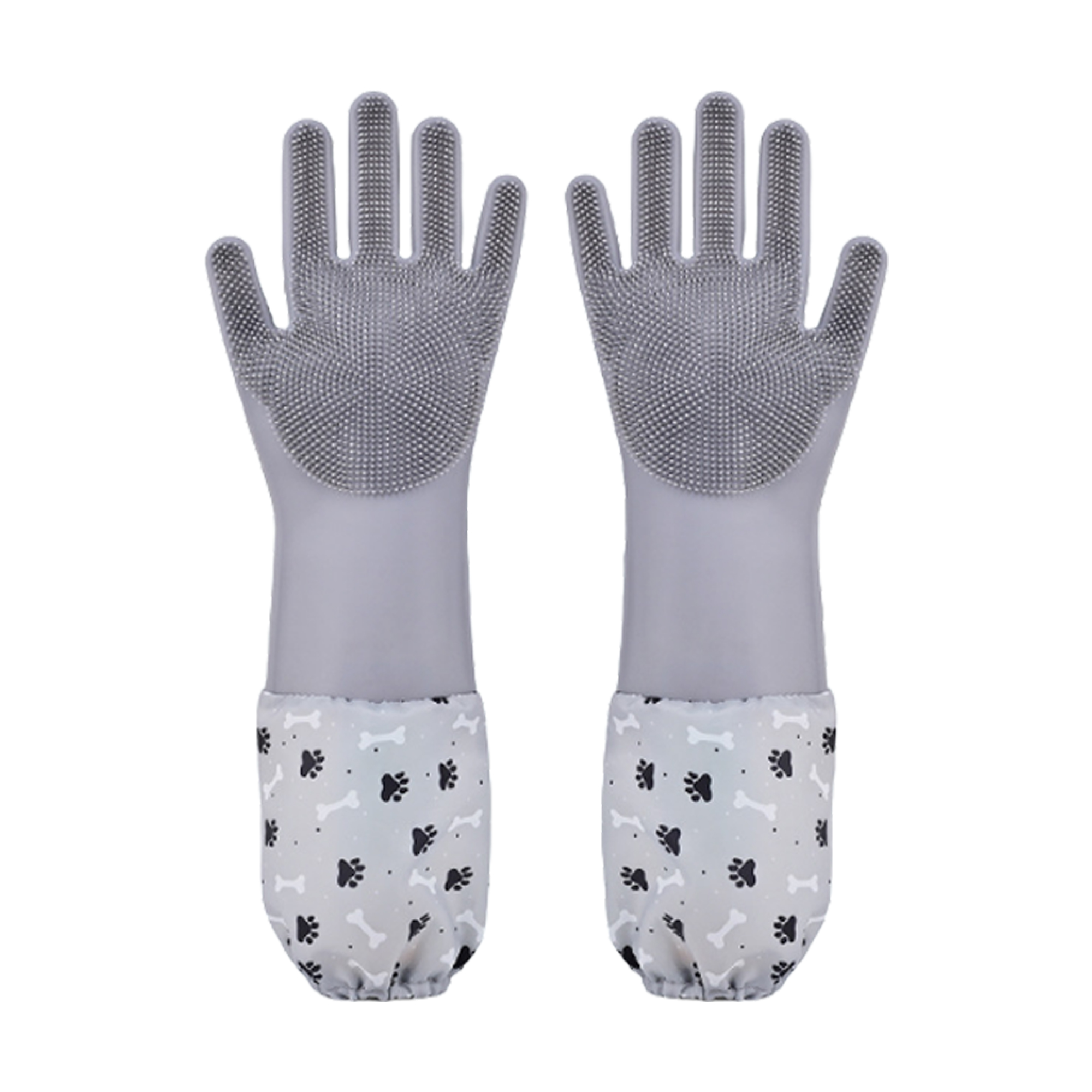 MOQ 50 PCS Versatile Long Pet Bath Silicone Gloves 3