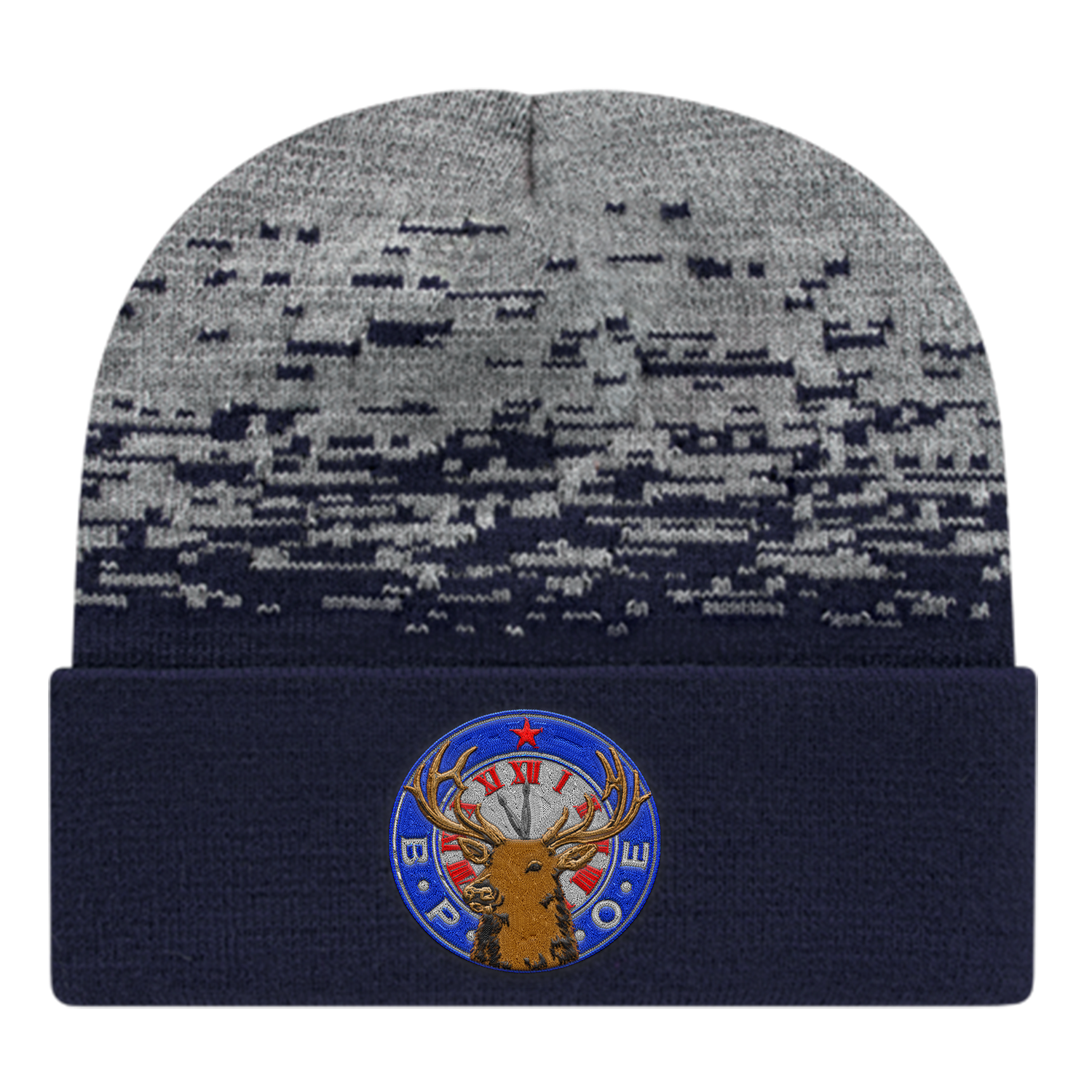 C A Static Pattern Knit Cap With Cuff 32