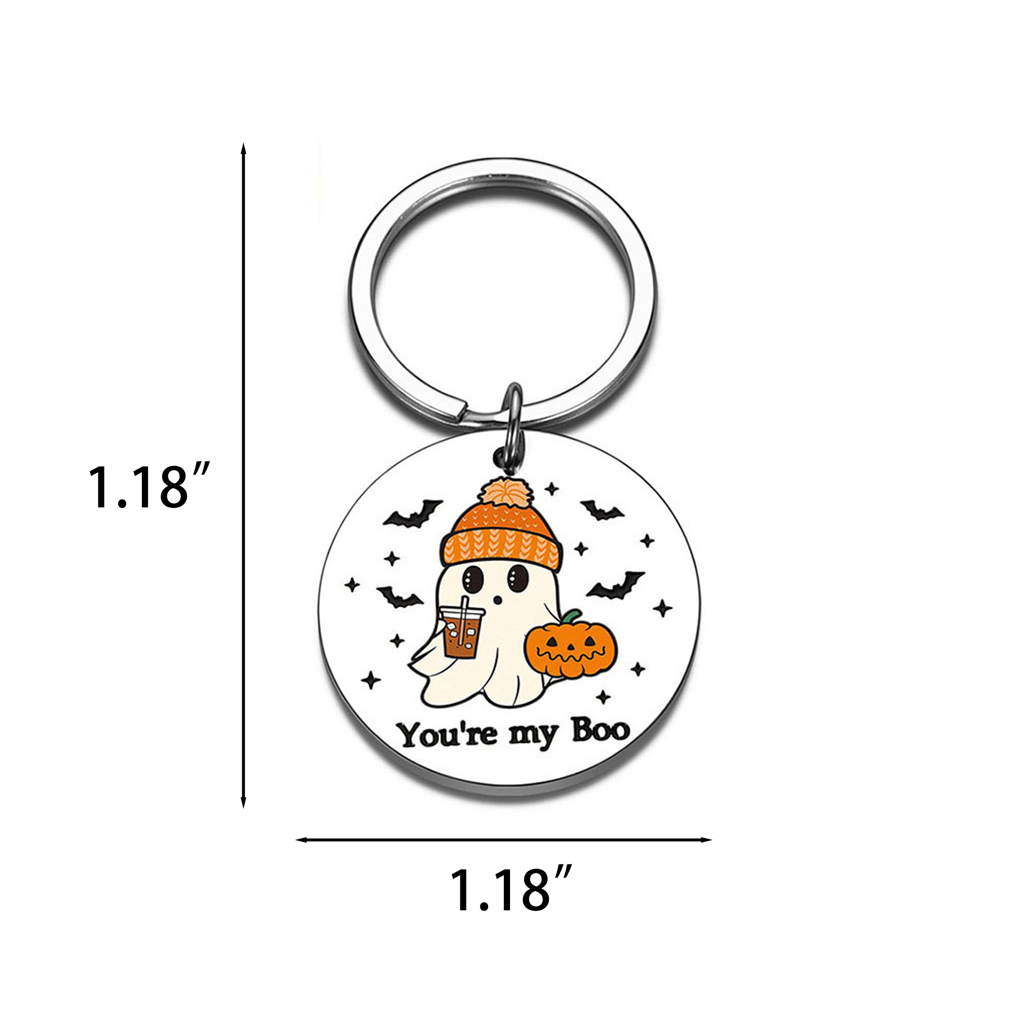 Spooky Pumpkin Head Metal Key Holder Halloween Charm 4