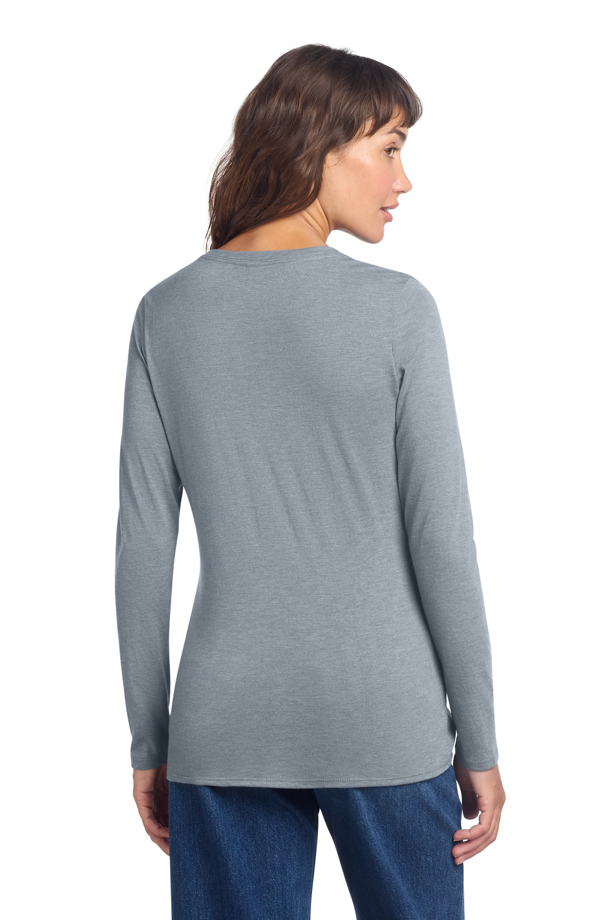 District Women's Perfect Tri Long Sleeve V-Neck Tee DT135 30
