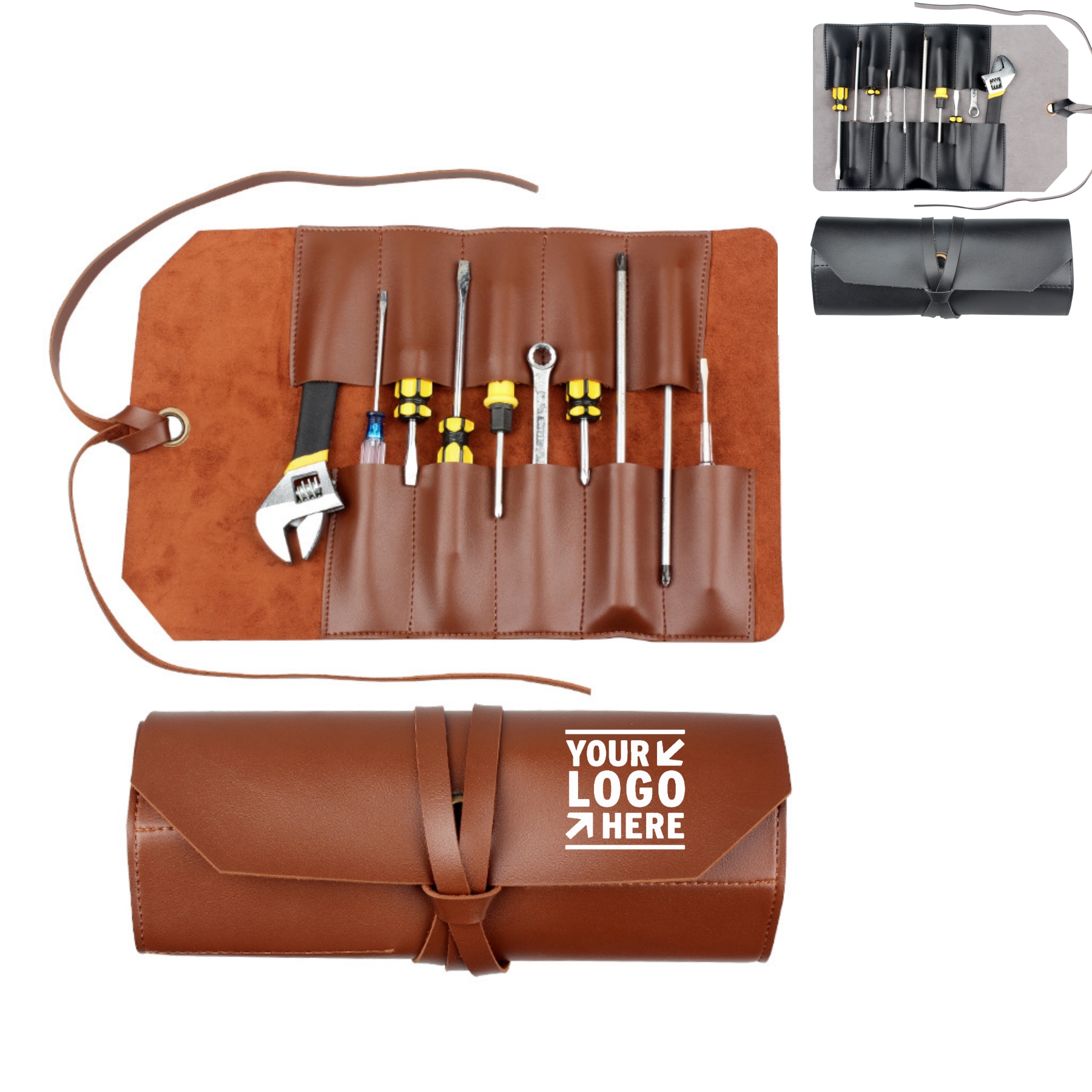Leather Tool Organizer Roll Up Bag 1