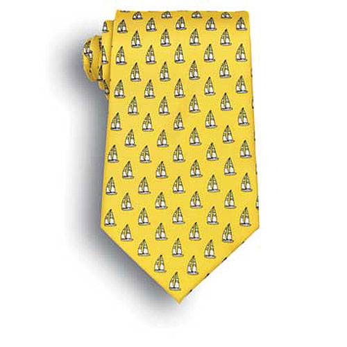Yellow Starboard Sailboat Tie 1