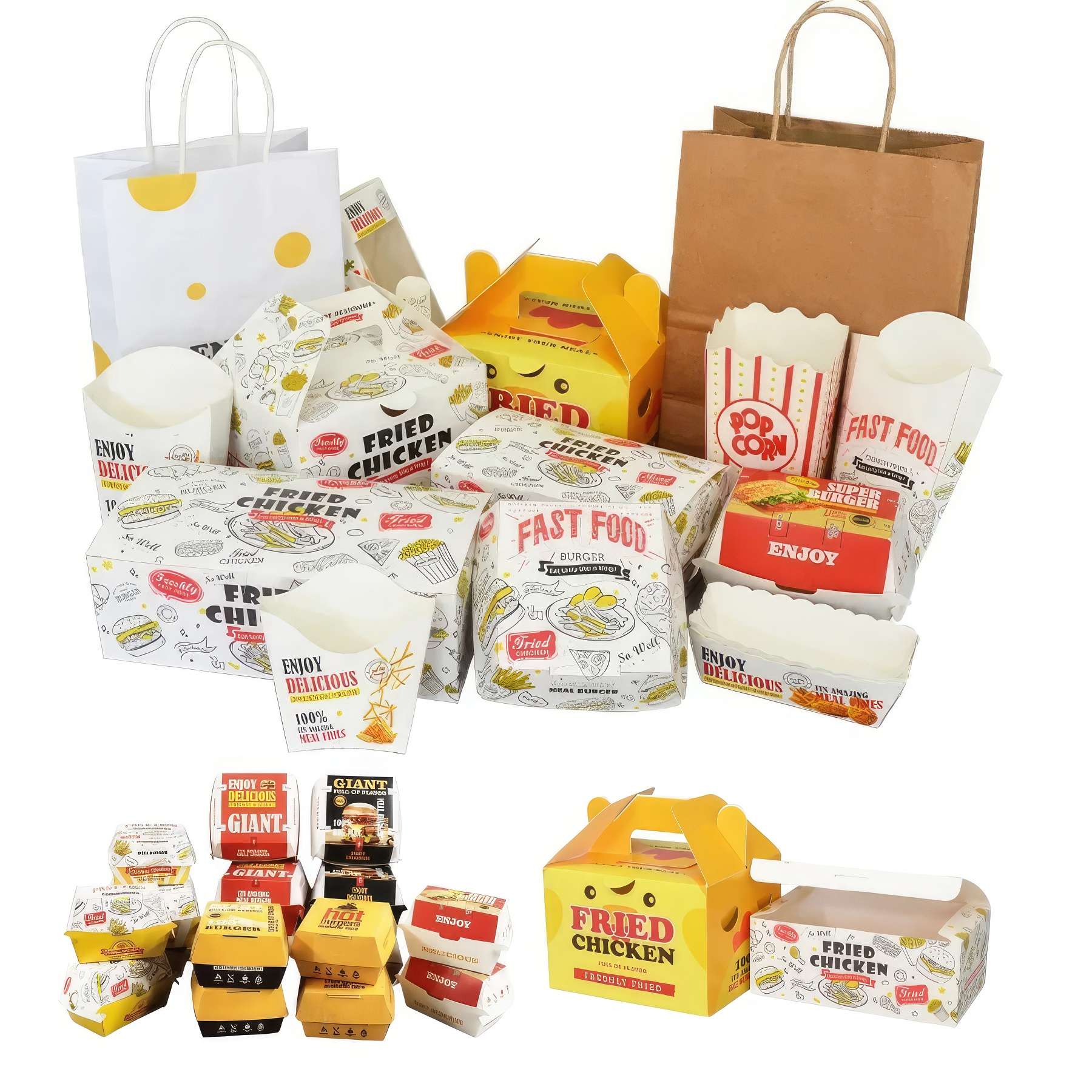 Custom Printed Fast Food Takeout Packaging Paper Boxes 2