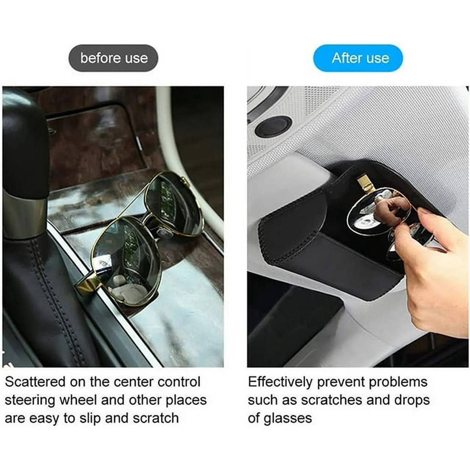 Universal Microfiber Pu Leather Car Sunglasses Case 7