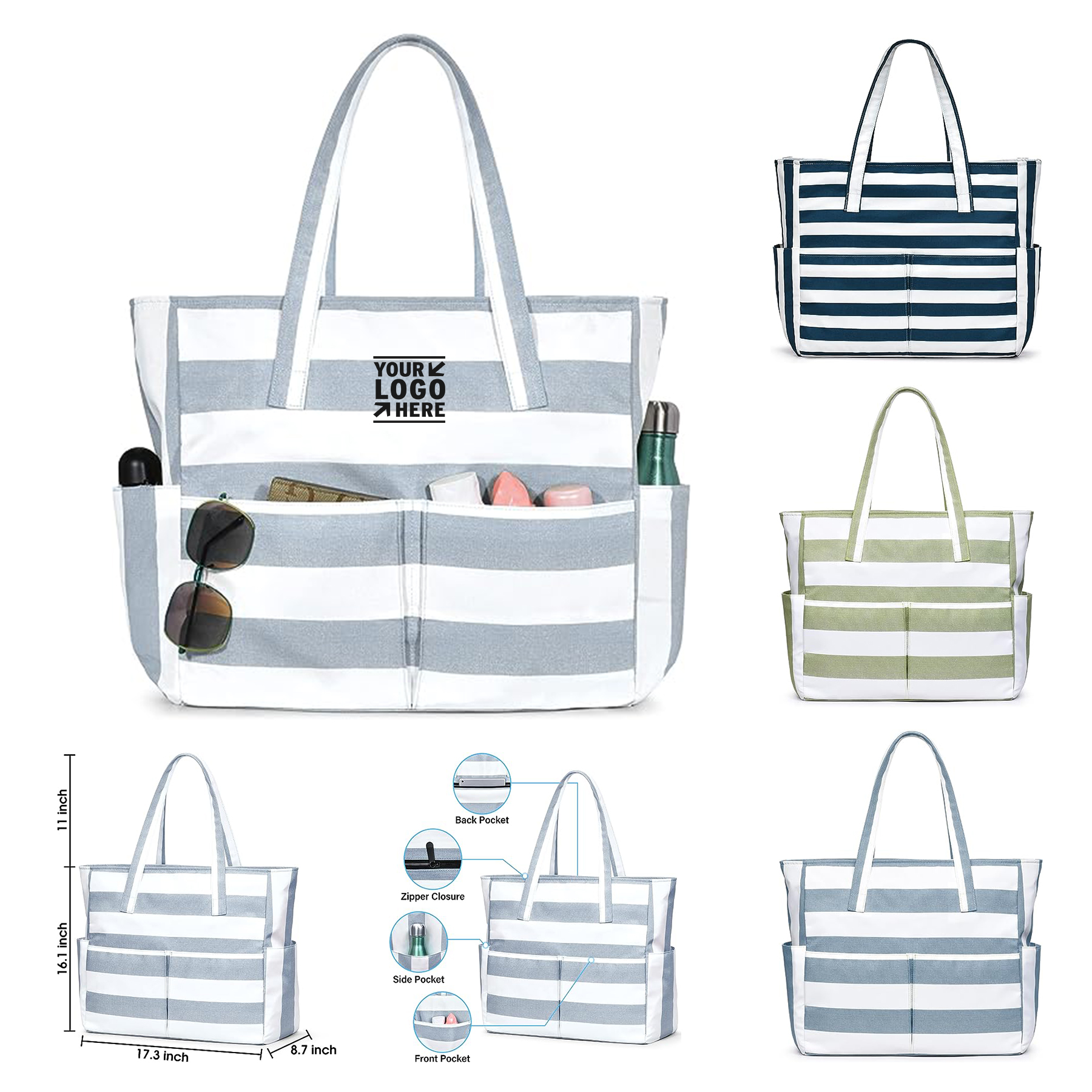 Women Beach Waterproof Sandproof Swim Pool Tote Bag
 2