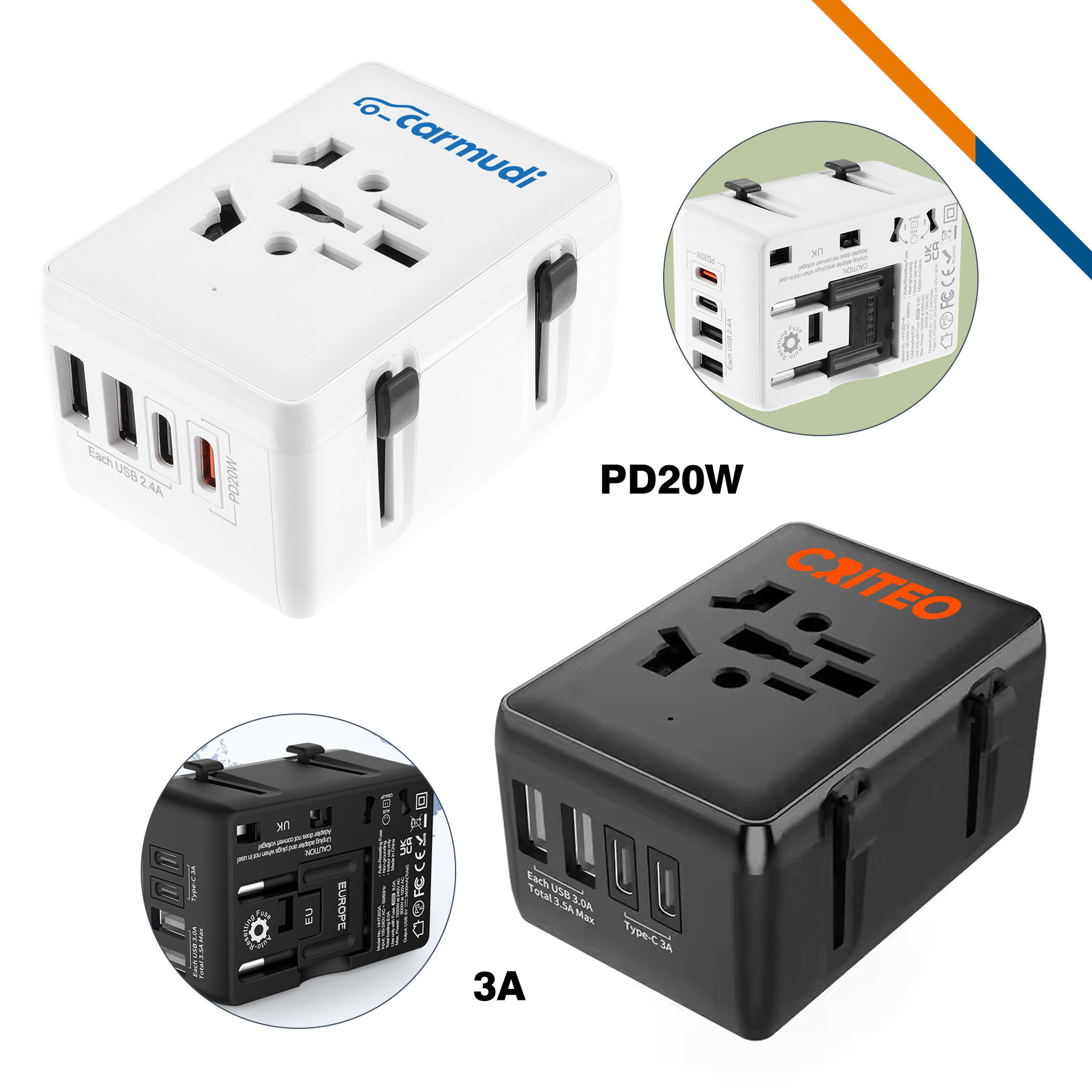 Dane 4 Ports Fast Charging Universal Adapter 6