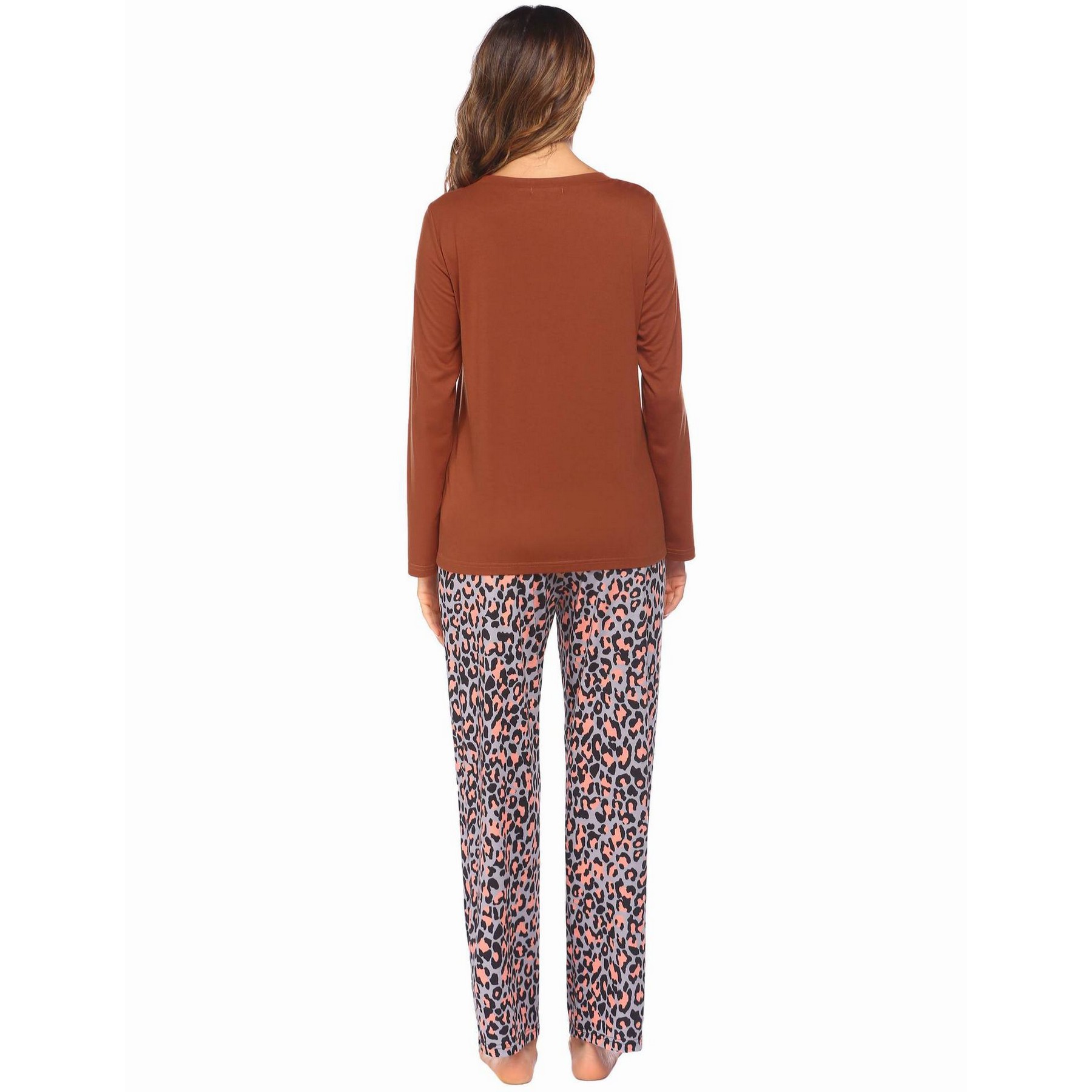 Women Two Piece Leopard Sweatsuit Leisure Wear 4