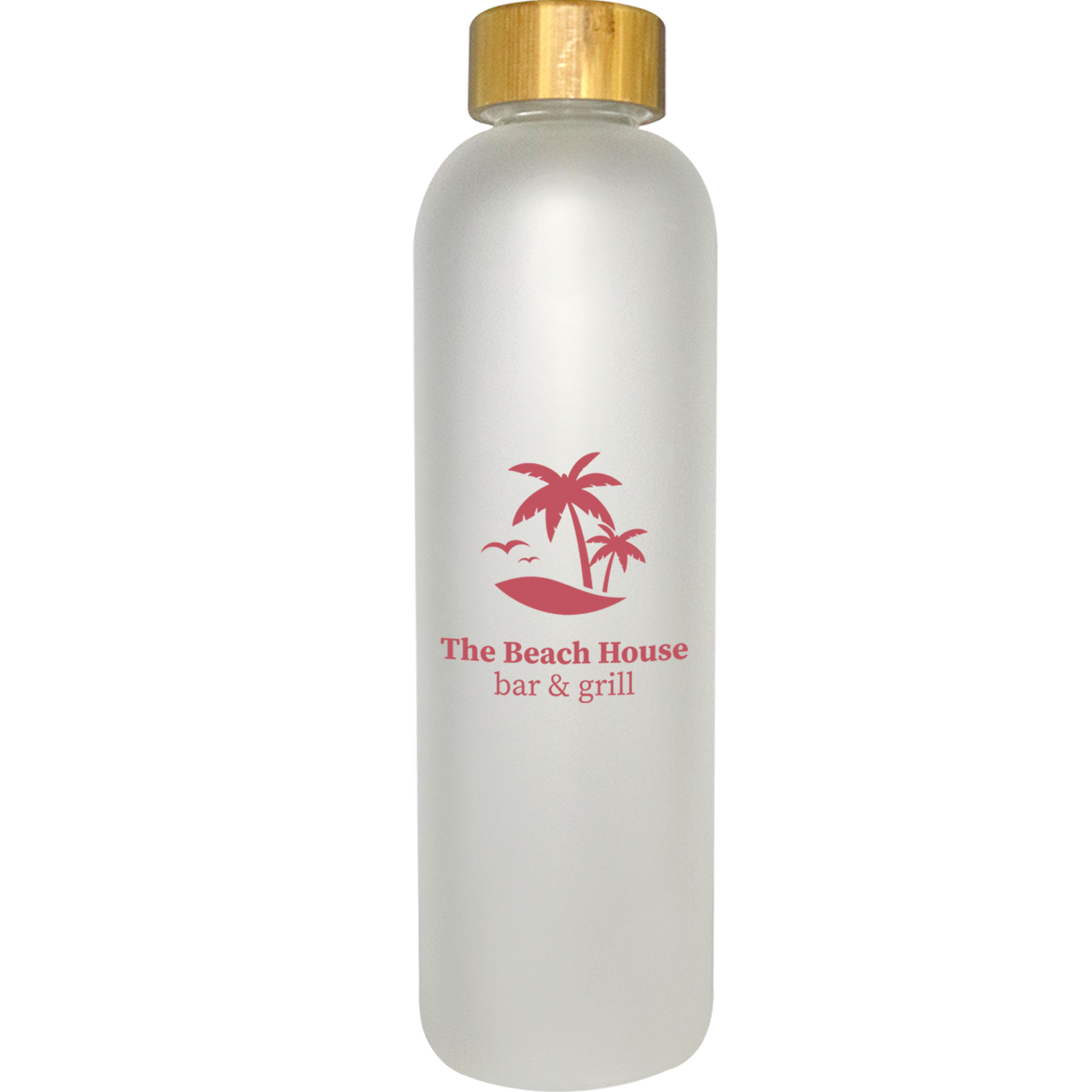Canton 1000 Ml. (33.8 Fl. Oz.) Glass Bottle with Bamboo Lid 1