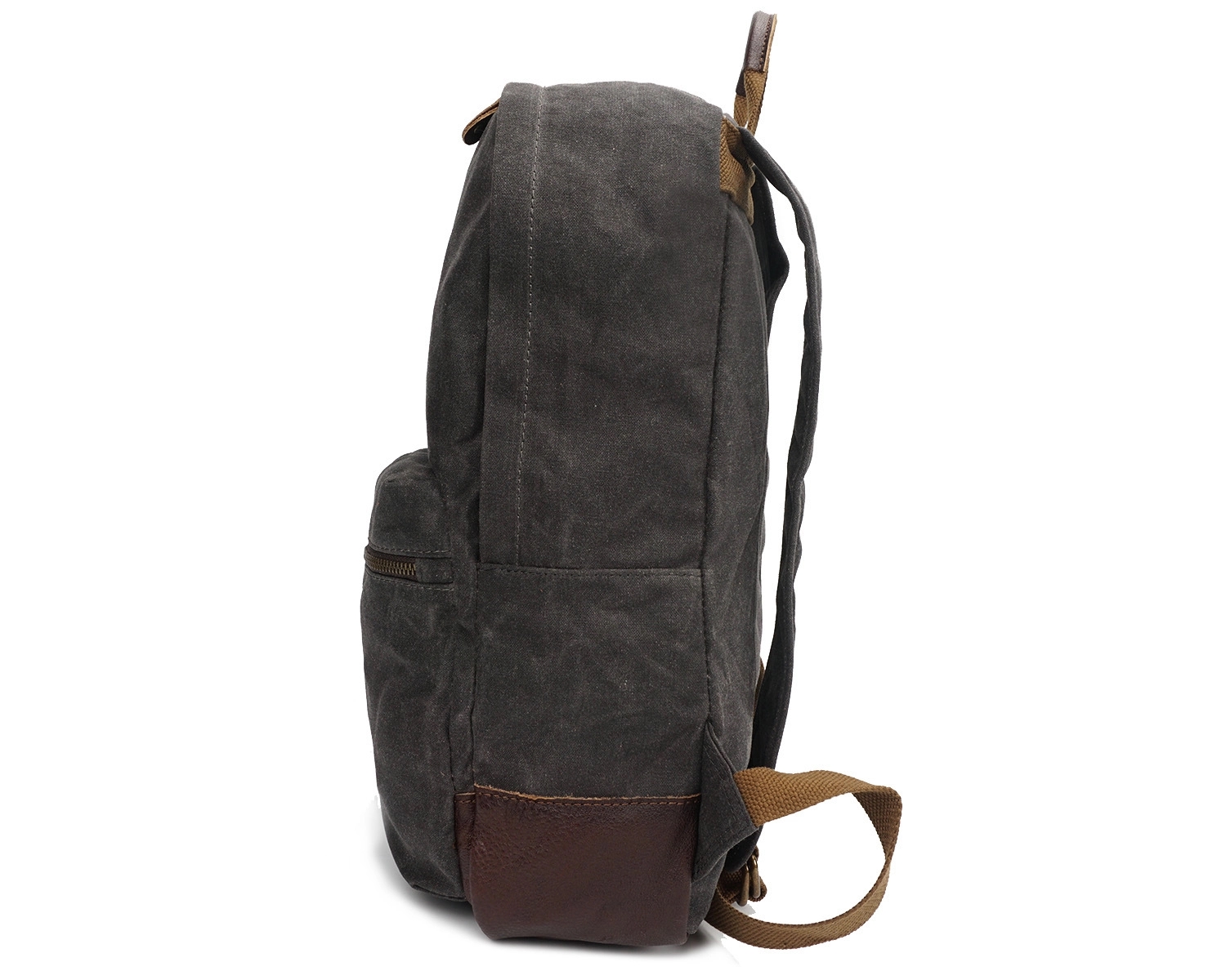 Zippered Pocket Leather Backpack 2