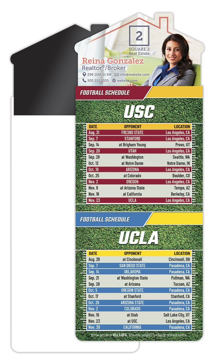 Magna-Card House Shape Magnet Football Schedules (3.5x9)