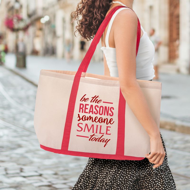 Custom Two Tone Cotton Canvas Tote Bags, custom tote bag with logo imprint 22