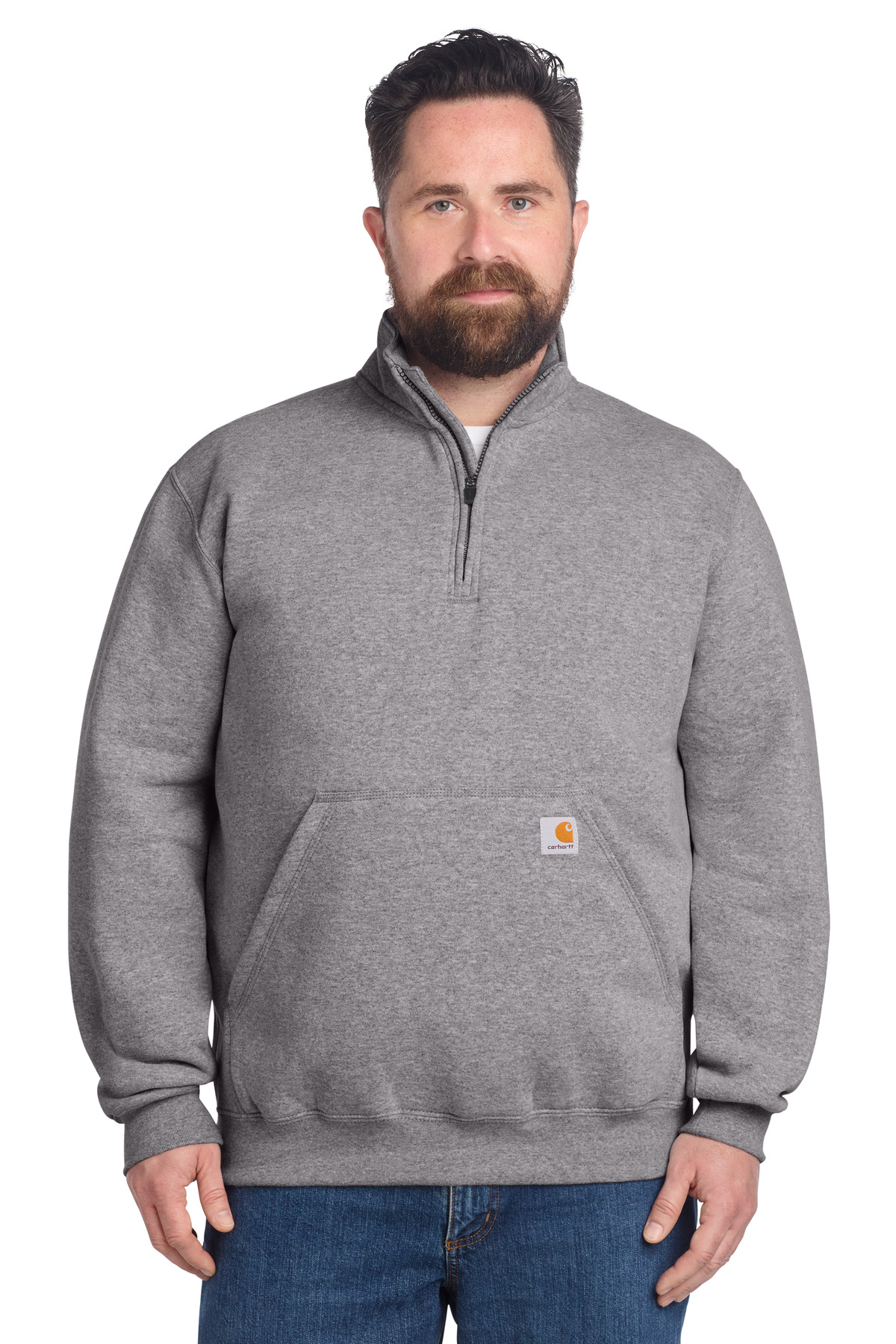 Carhartt Midweight 1/4-Zip Mock Neck Sweatshirt CT105294, custom hoodie or sweatshirt with logo imprint 40