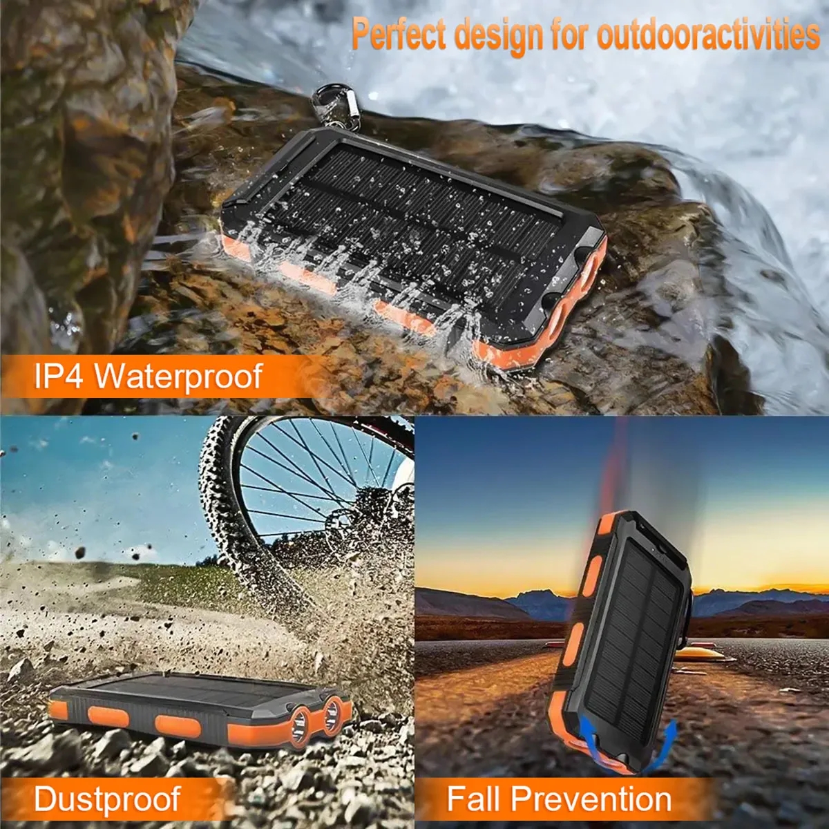 Portable Solar Charger Power Bank 10000mAh 9