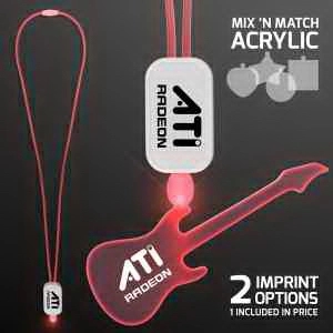 LED Neon Lanyards with Acrylic Guitar Pendant 5