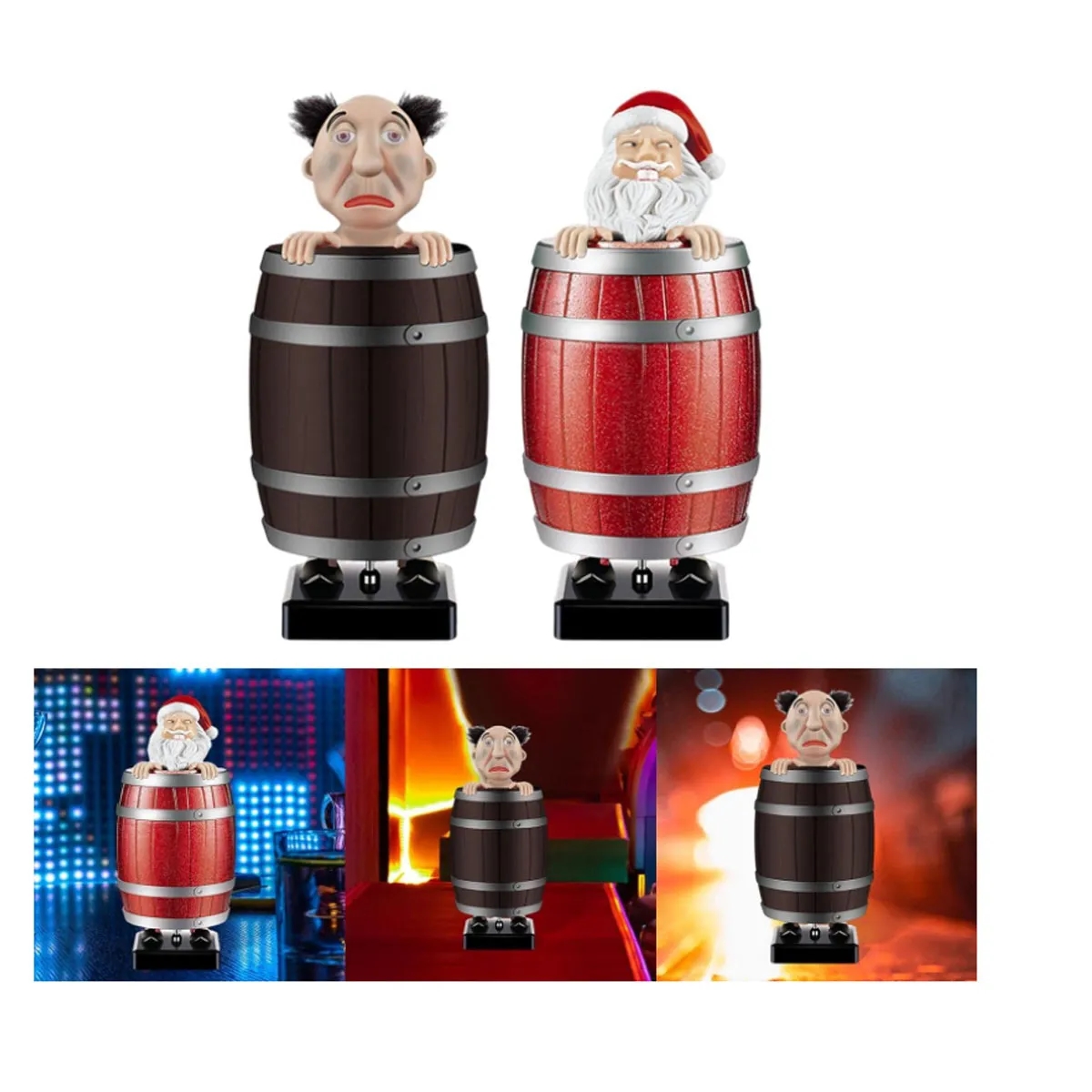 Funny Creative Spoof Santa Claus Wooden Barrel Cigarette Box 3