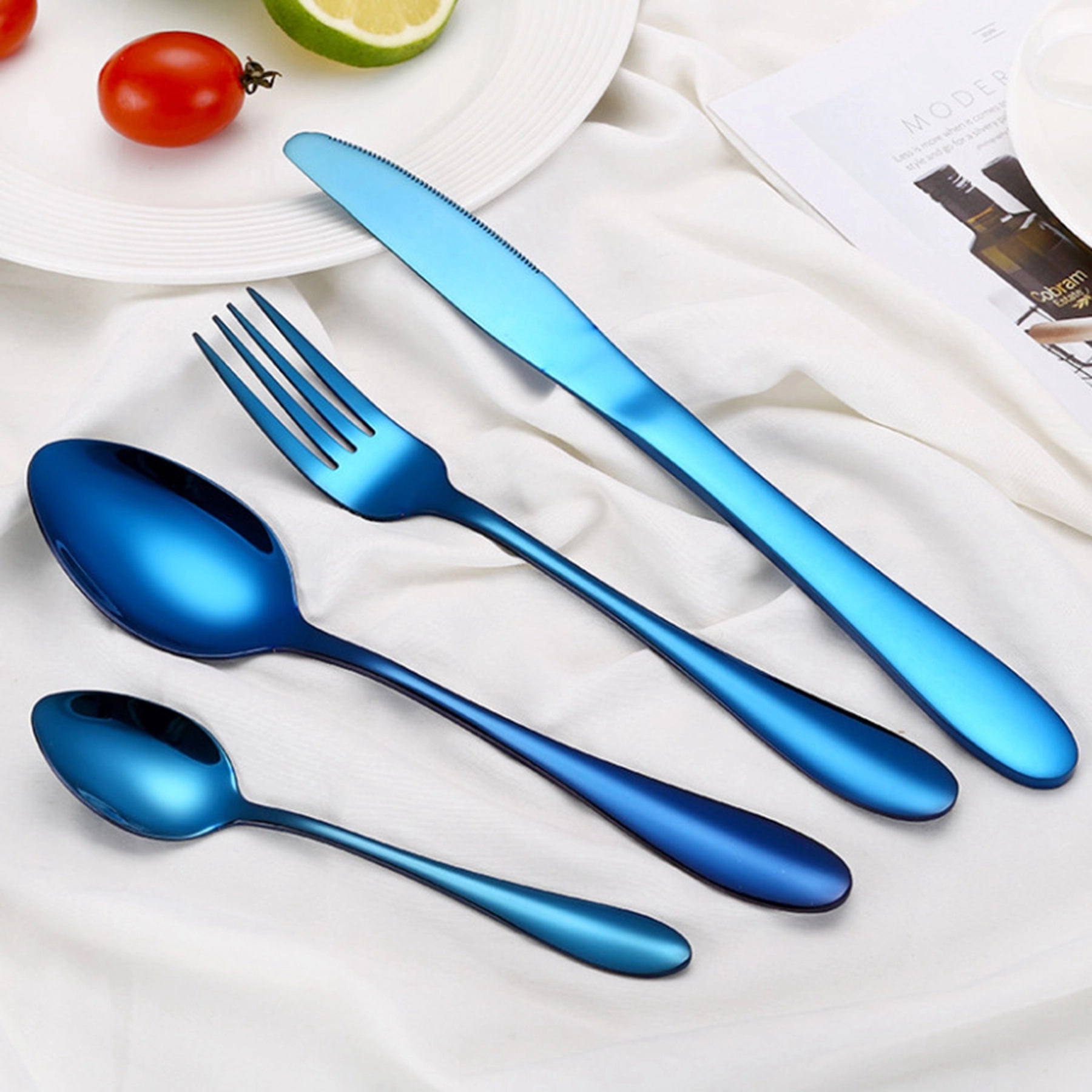 4PCS Stainless Steel Upscale Dinnerware Set 7