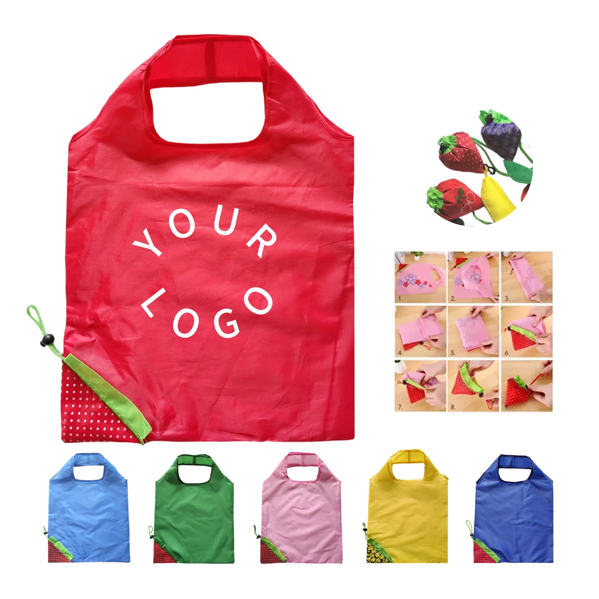 Foldable Strawberry-Shaped Shopping Bag for Eco-Friendly Use 1