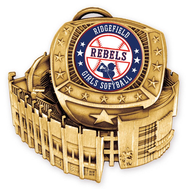 Express Vibraprint™ Stand up medal insert in gold (2-1/2")