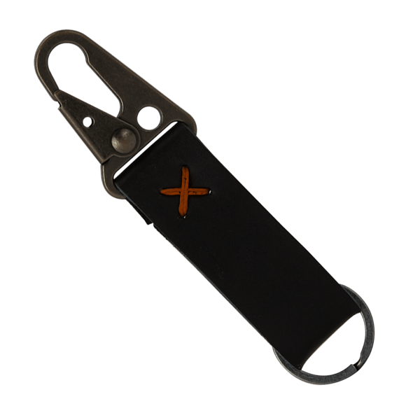 Busker Leather Keychain with Antique Nickel Carabiner 29