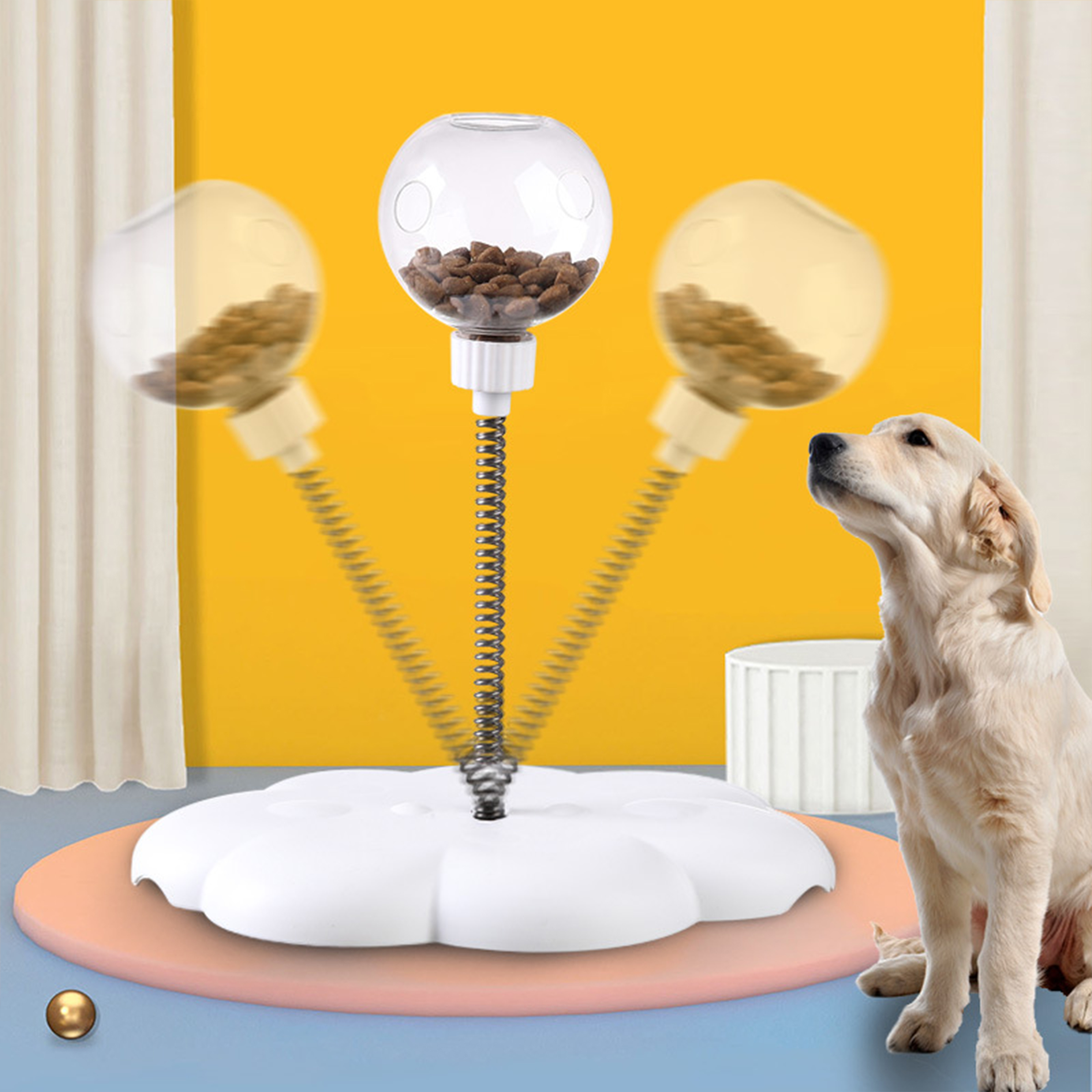 Polypropylene Pet Toy With Spring Leakage Ball 3