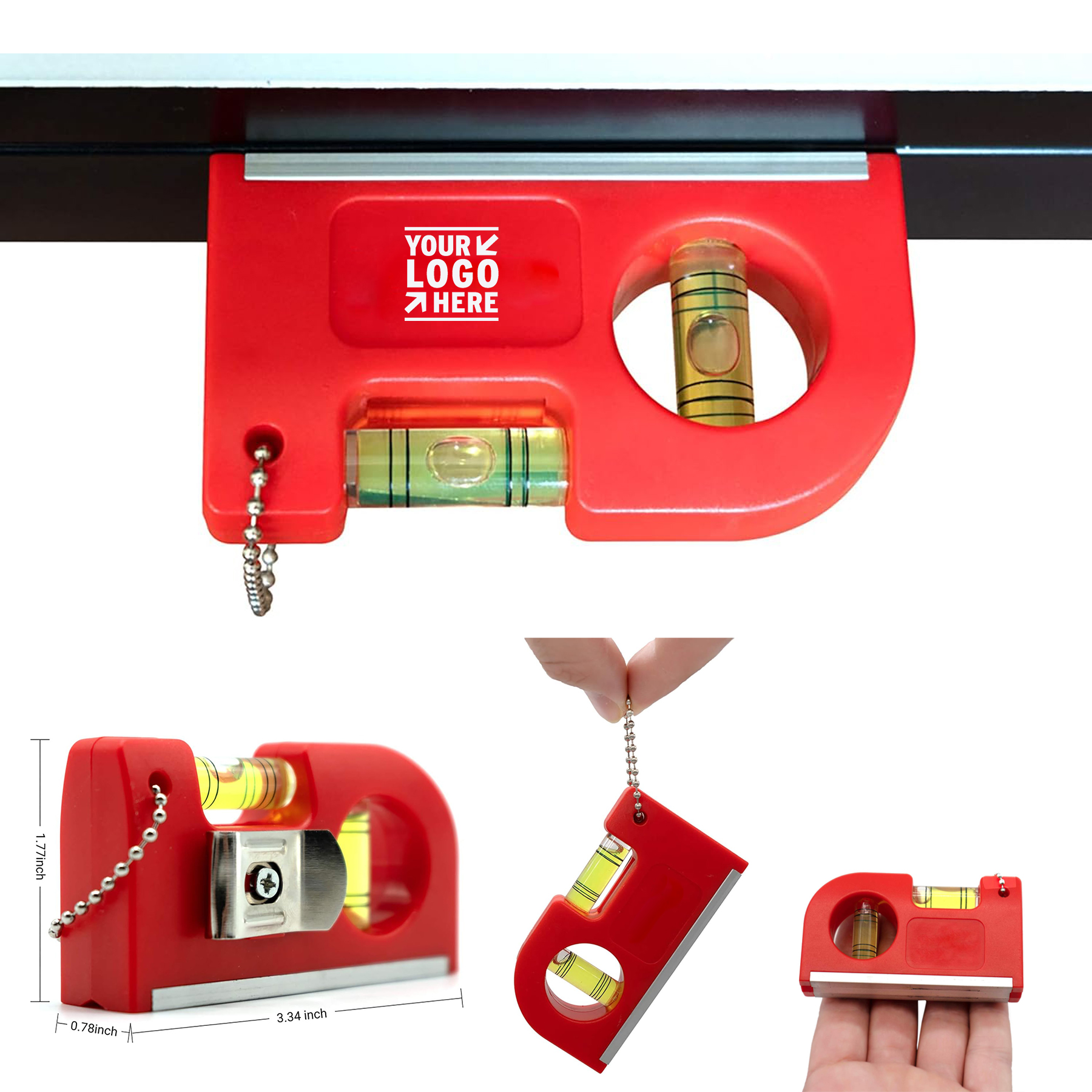 Mini Horizontal Vertical Pocket With Keychain Storage Bag Magnet Spirit Bubble Leveler 2