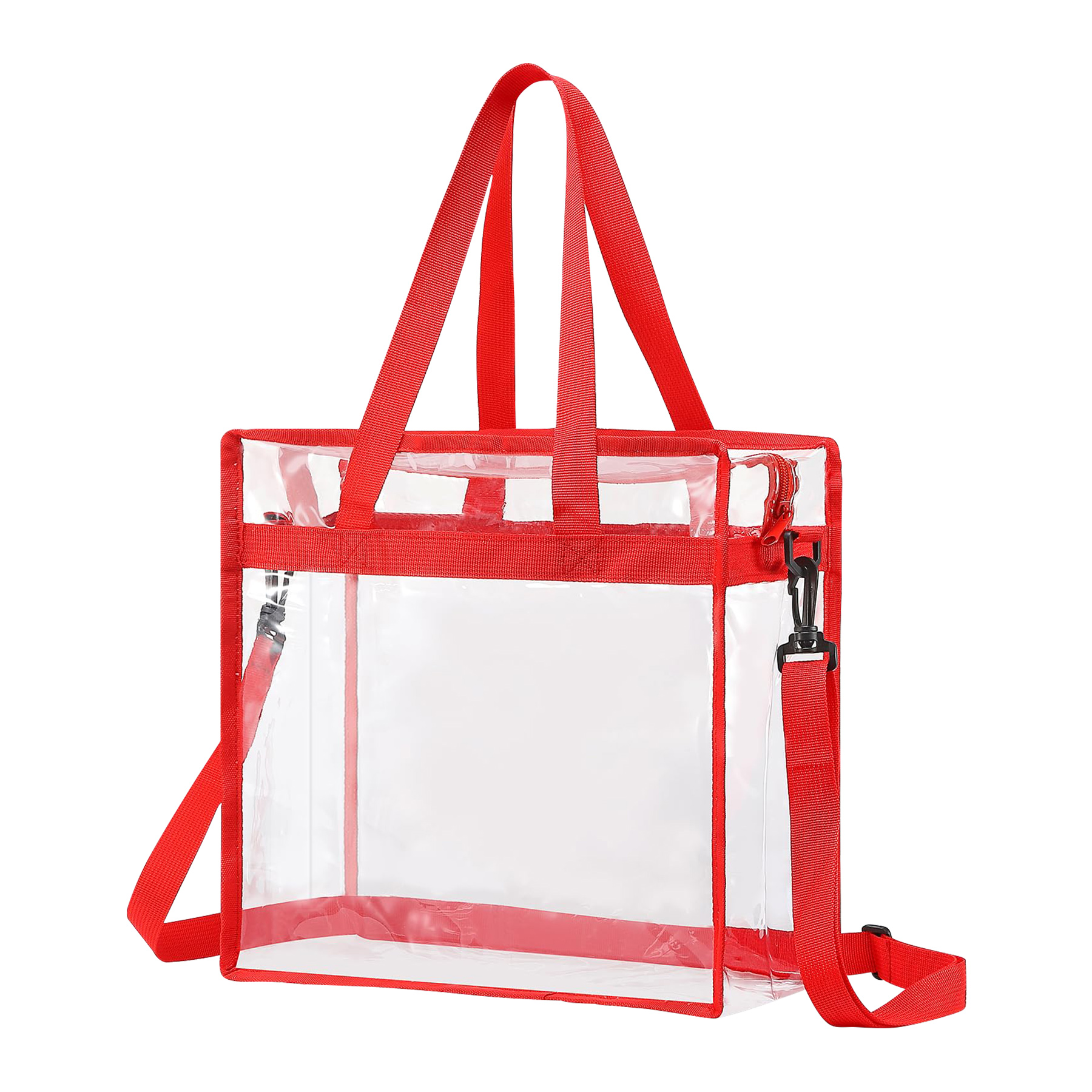 Square Clear PVC Zipper Shopping Tote Bag 7