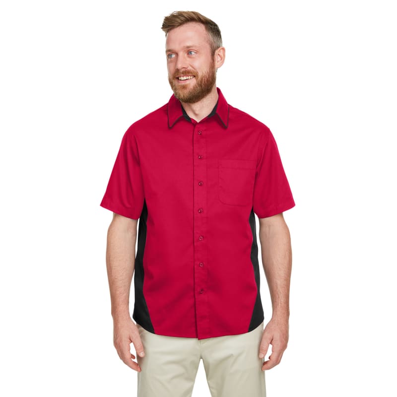 Harriton Men's Tall Flash IL Colorblock Short Sleeve Shirt 16