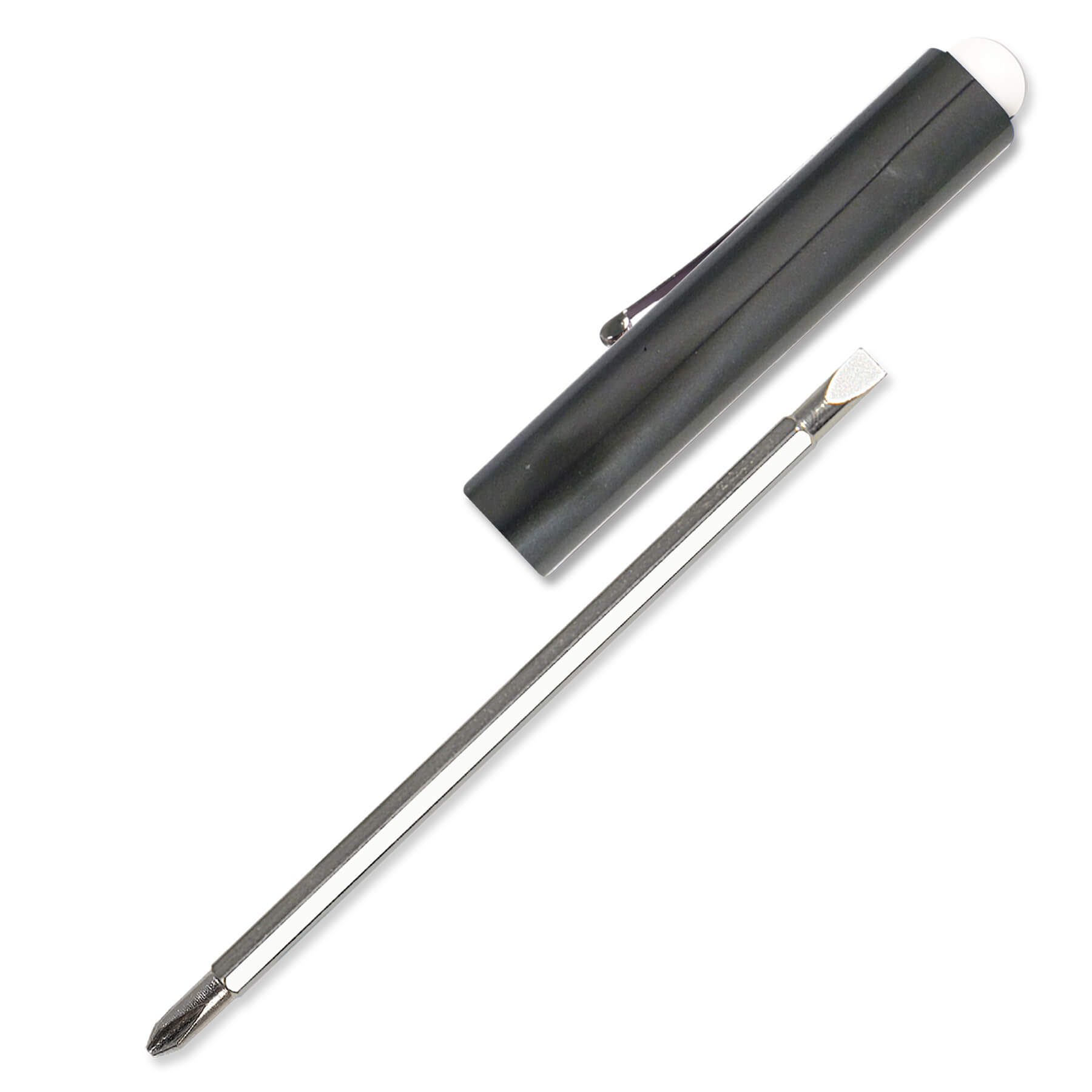 Jumbo Pocket Screwdriver Reversible Flat Blade + Button 32