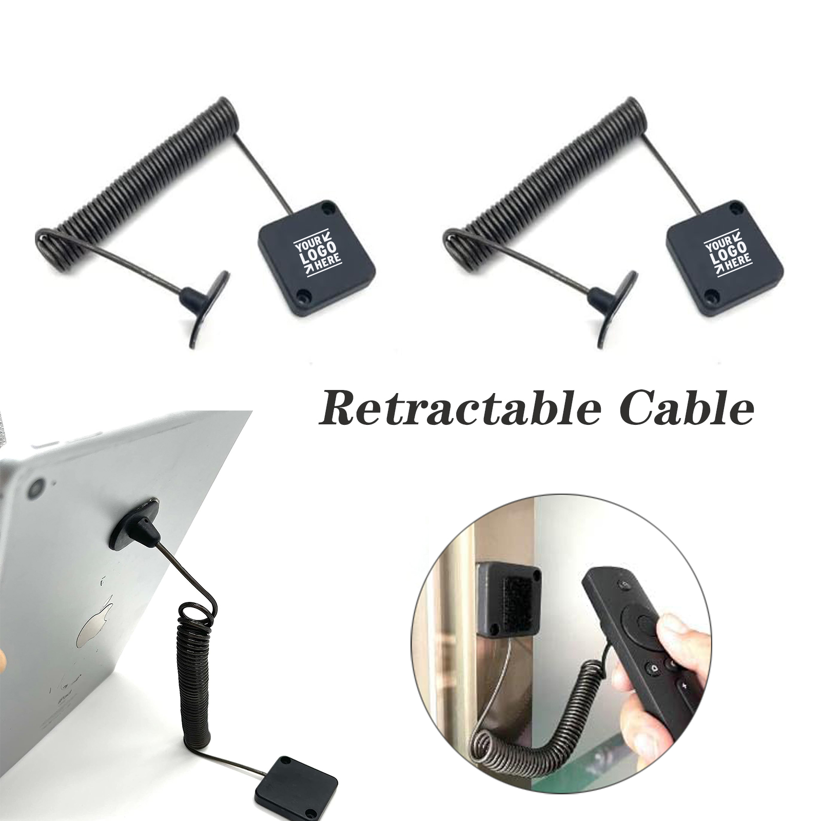 7ft Retractable Cable with Double Sided Adhesive 2