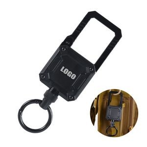 Sleek Metal Square Keychain With Durable Steel Wire Rope 17