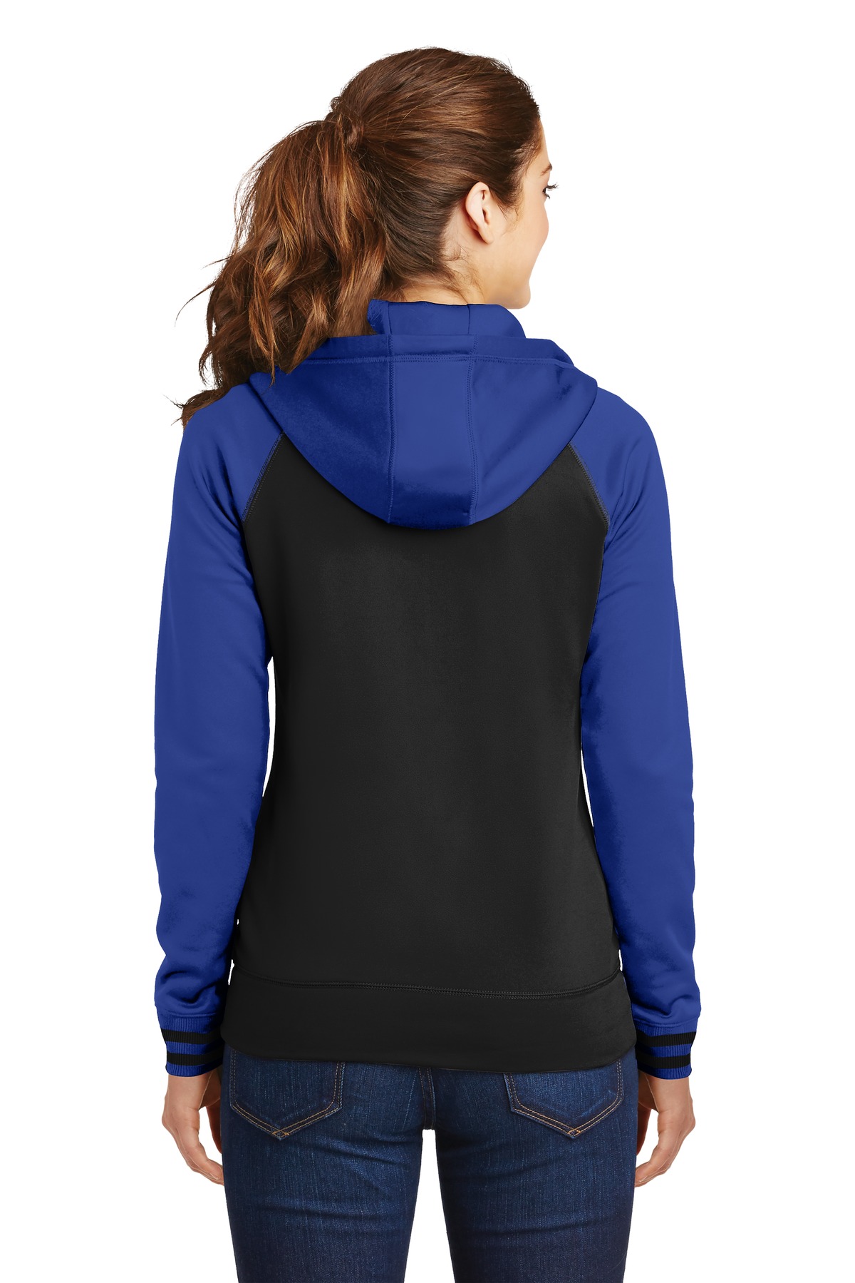 Sport-Tek Women's Sport-Wick Varsity Fleece Full-Zip Hooded Jacket. LST236 25