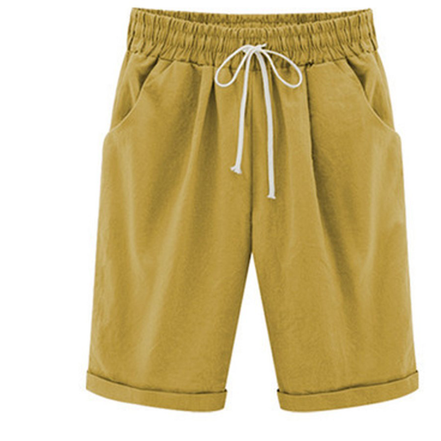 Plus Size High Waist Drawstring Shorts 3