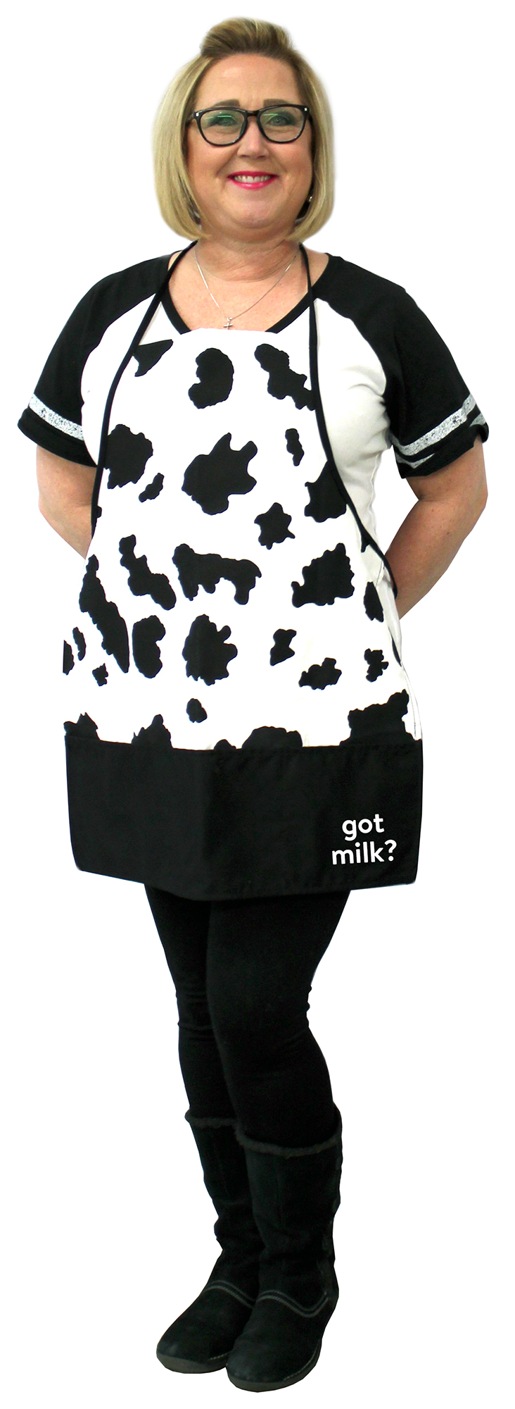 Pouch Pocket Cow print Apron 4